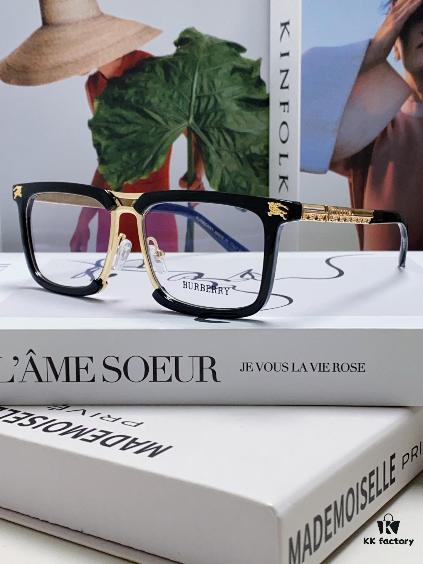 6931ad48ccd8ab3d7afa18bc BURBERRY Full-Rim Metal Prescription Eyeglass Frame, Unisex Business Optical Glasses Frame