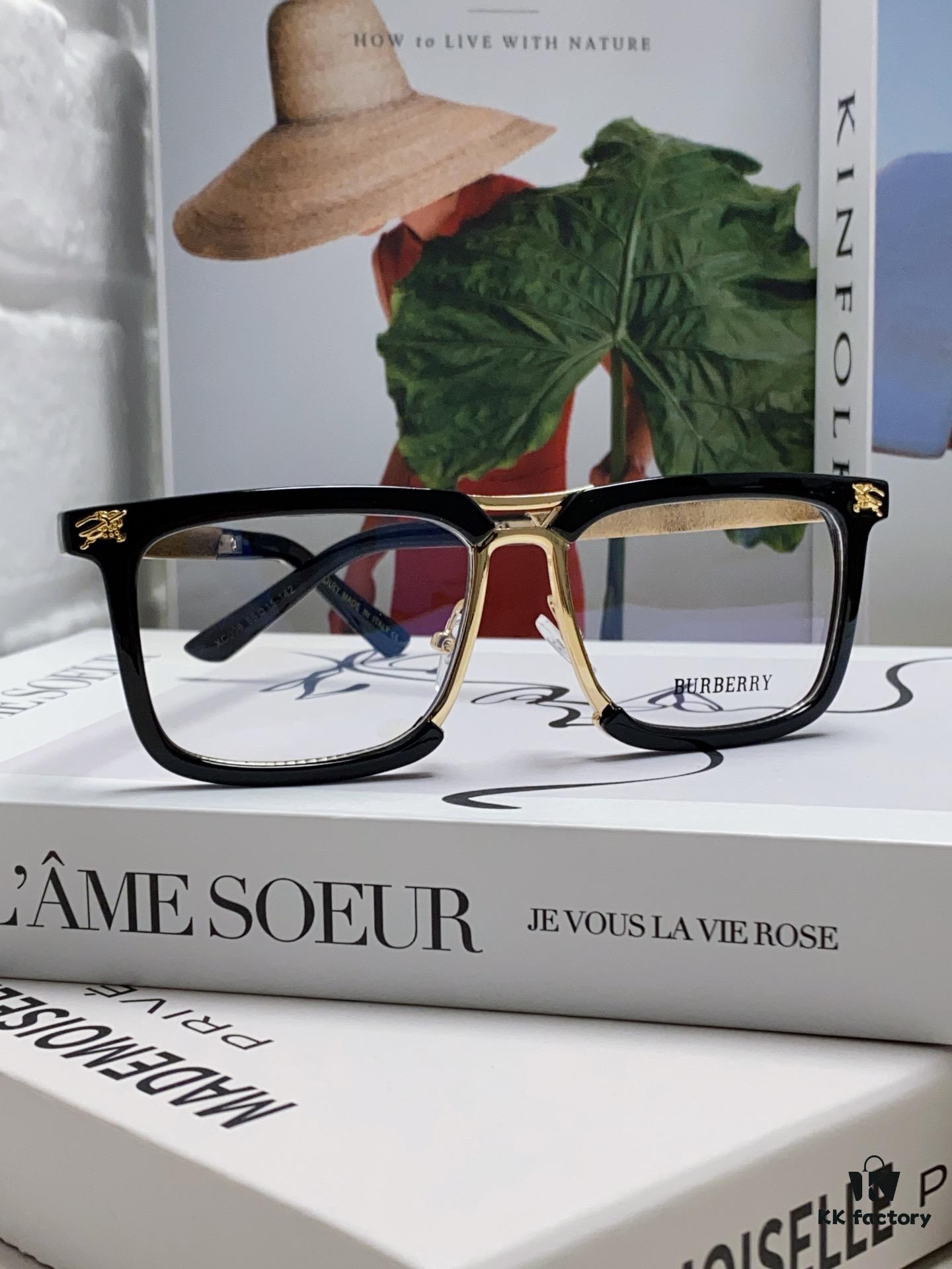 6931ad48ccd8ab3d7afa18bd BURBERRY Full-Rim Metal Prescription Eyeglass Frame, Unisex Business Optical Glasses Frame