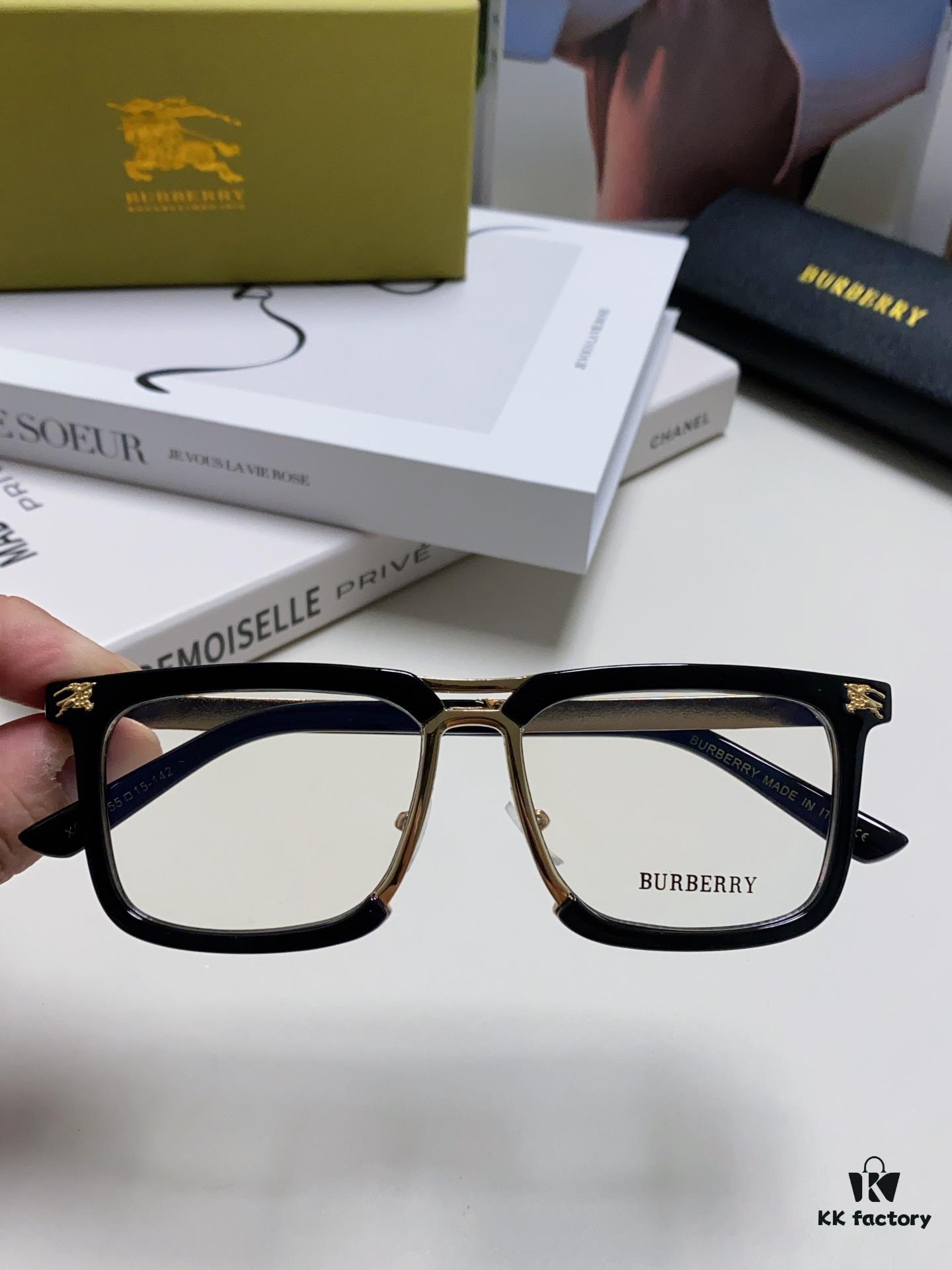 6931ad48ccd8ab3d7afa18bf BURBERRY Full-Rim Metal Prescription Eyeglass Frame, Unisex Business Optical Glasses Frame