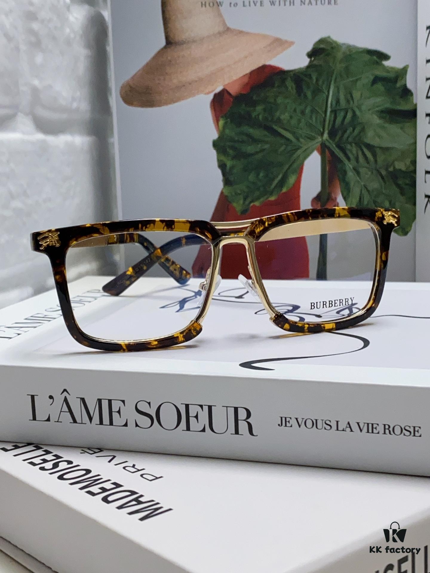 6931ad49ccd8ab3d7afa18c7 BURBERRY Full-Rim Metal Myopia Eyeglass Frame, Unisex Business Optical Glasses Frame Compatible with Prescription Lenses, Suitable for Eyeglasses or Sunglasses