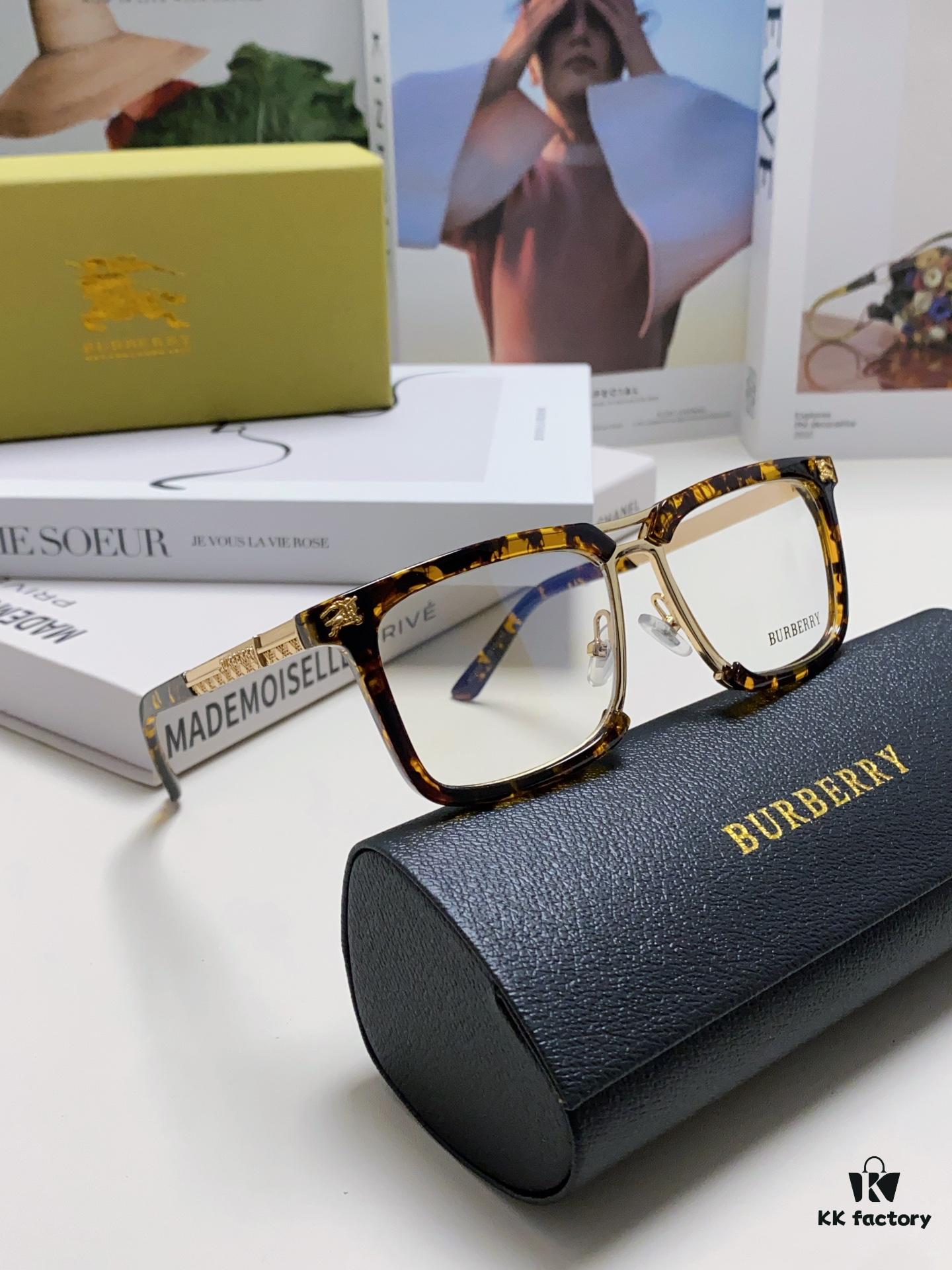 6931ad49ccd8ab3d7afa18cd BURBERRY Full-Rim Metal Myopia Eyeglass Frame, Unisex Business Optical Glasses Frame Compatible with Prescription Lenses, Suitable for Eyeglasses or Sunglasses