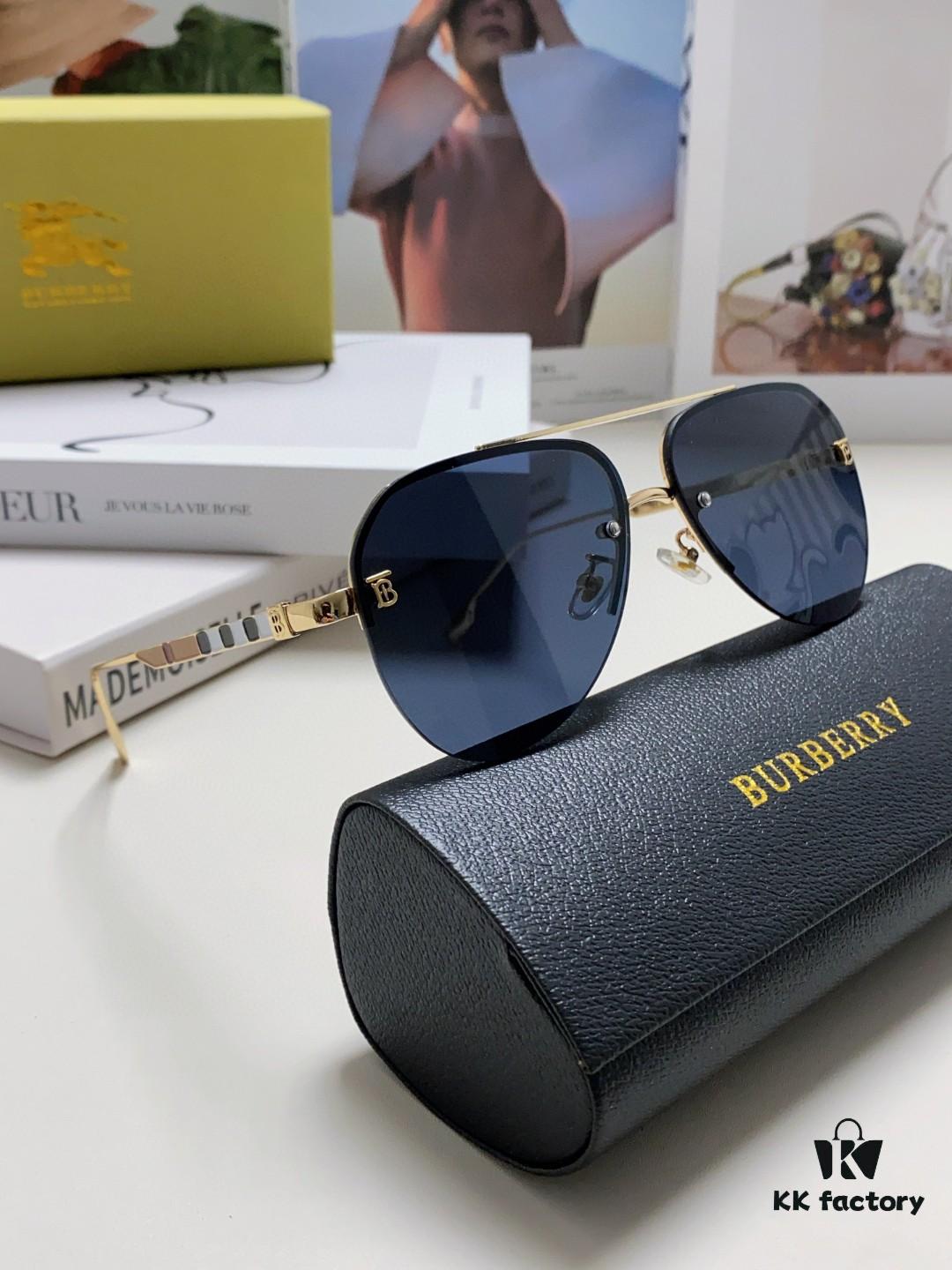 6931ad51ccd8ab3d7afa1940 Burberry Round Frame Sunglasses New One-Piece Pilot Shades Unisex Sun Glasses Celebrity Style Must-Have for Driving and Travel