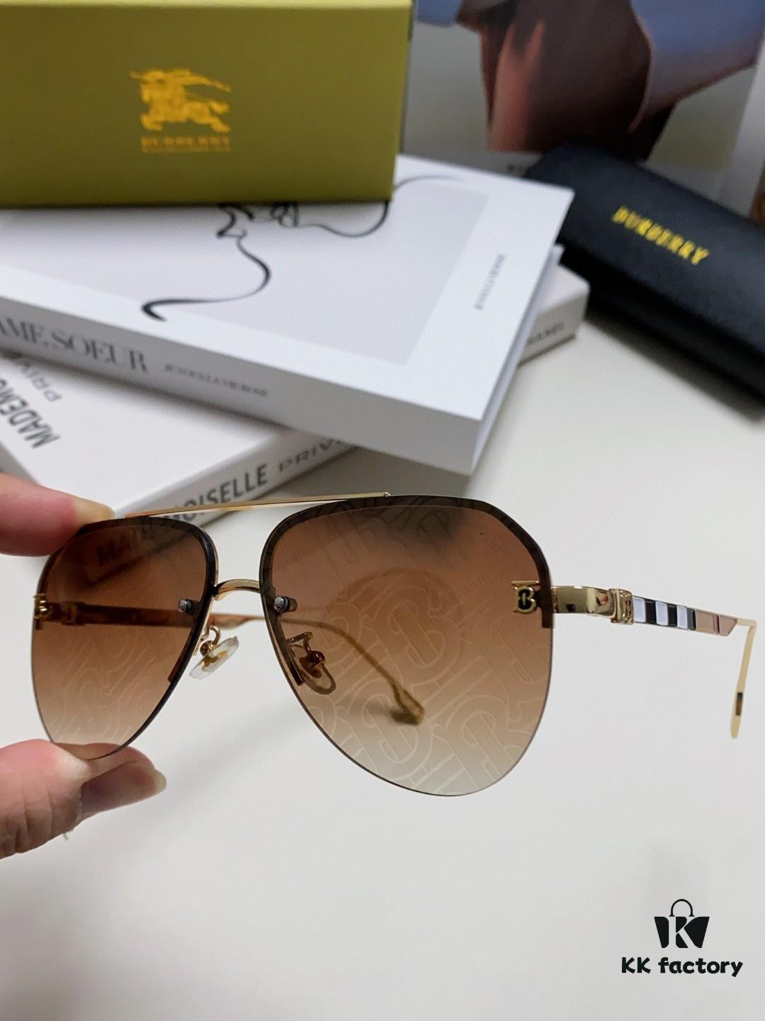 6931ad52ccd8ab3d7afa1952 Burberry Round-frame New One-piece Driving Sunglasses, Must-have for Travel, Popularized by Multiple Celebrities, Unisex Aviator Sun Glasses