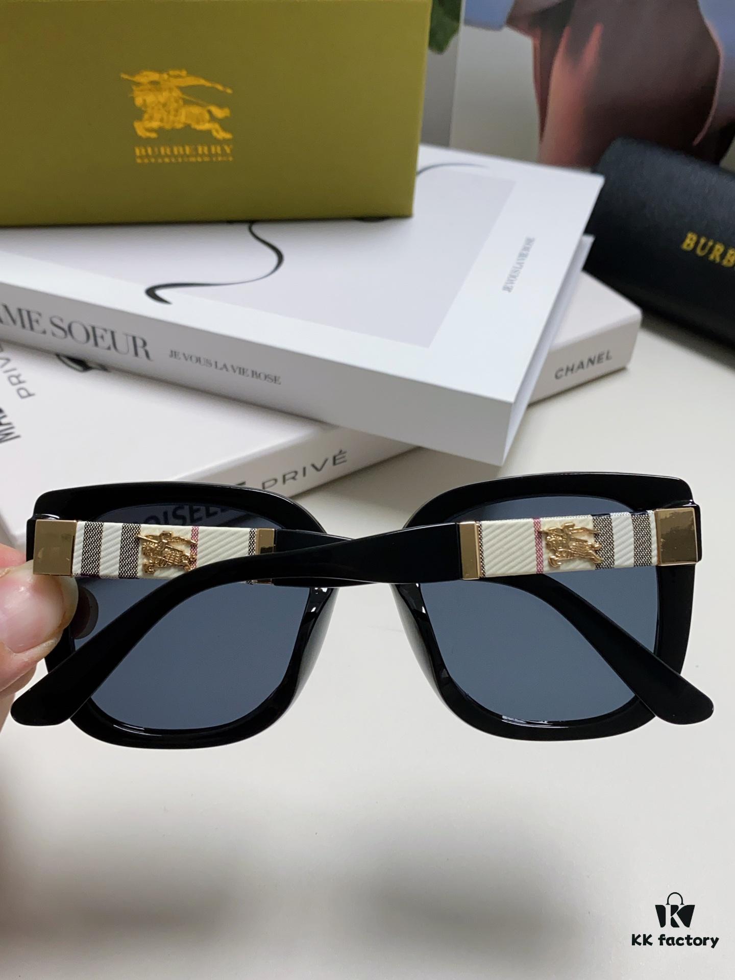 6931ad54ccd8ab3d7afa196d Burberry 2024 New Korean-Style Oversized Wide-Leg Stylish Fast-Fashion Nobility Unisex Sunglasses, Slimming Trendy Sun Glasses with Horse Logo and Classic Check Pattern