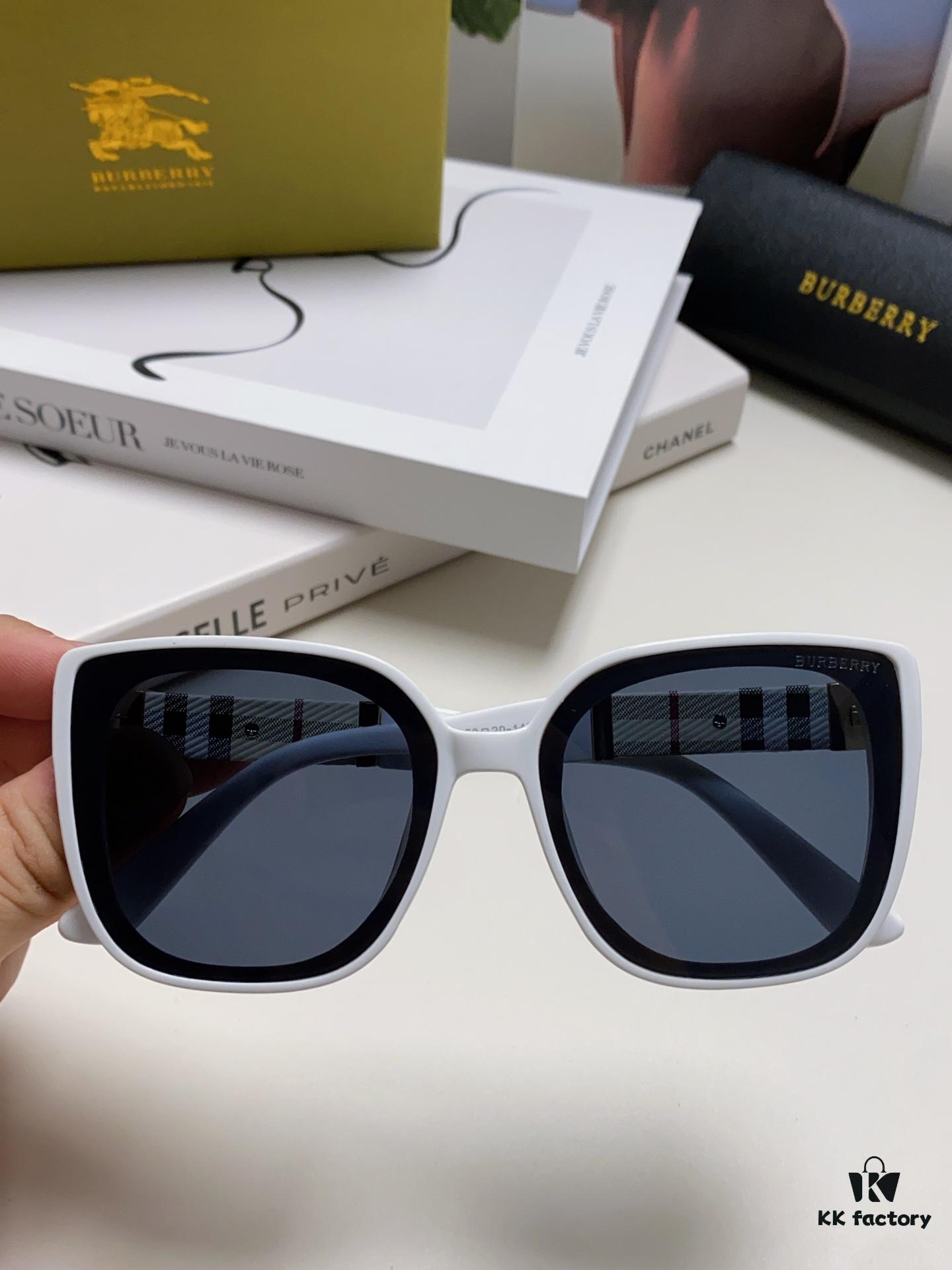 6931ad55ccd8ab3d7afa197f Burberry 2024 New Korean-Style Oversized Wide-Leg Designer Sunglasses Unisex Celebrity-Inspired Slimming Sun Glasses with Horse Logo and Classic Plaid Pattern