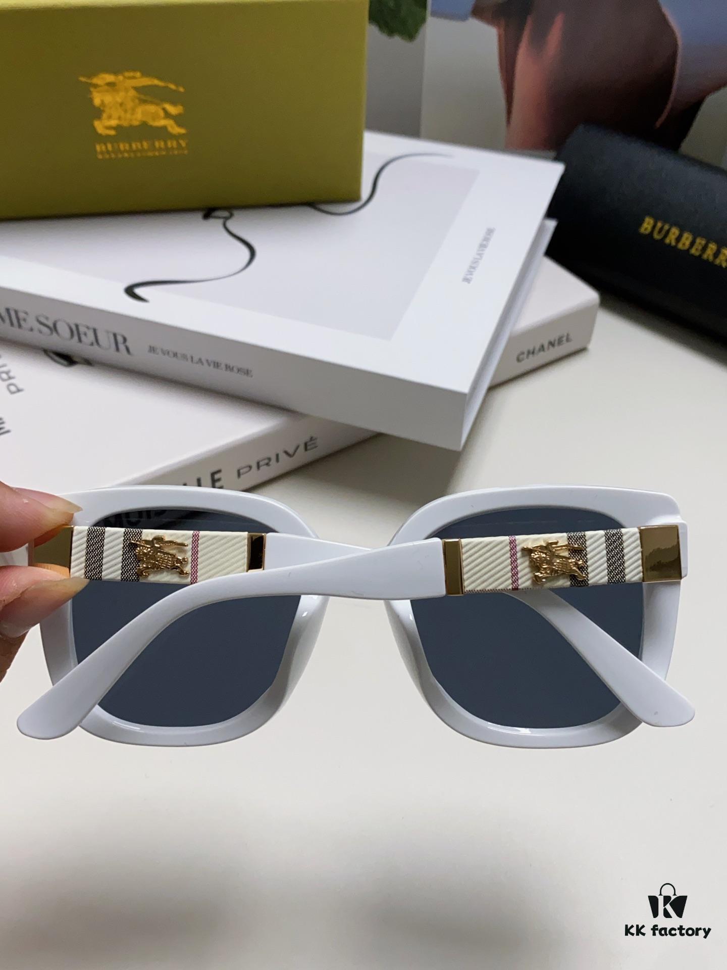 6931ad55ccd8ab3d7afa1980 Burberry 2024 New Korean-Style Oversized Wide-Leg Designer Sunglasses Unisex Celebrity-Inspired Slimming Sun Glasses with Horse Logo and Classic Plaid Pattern