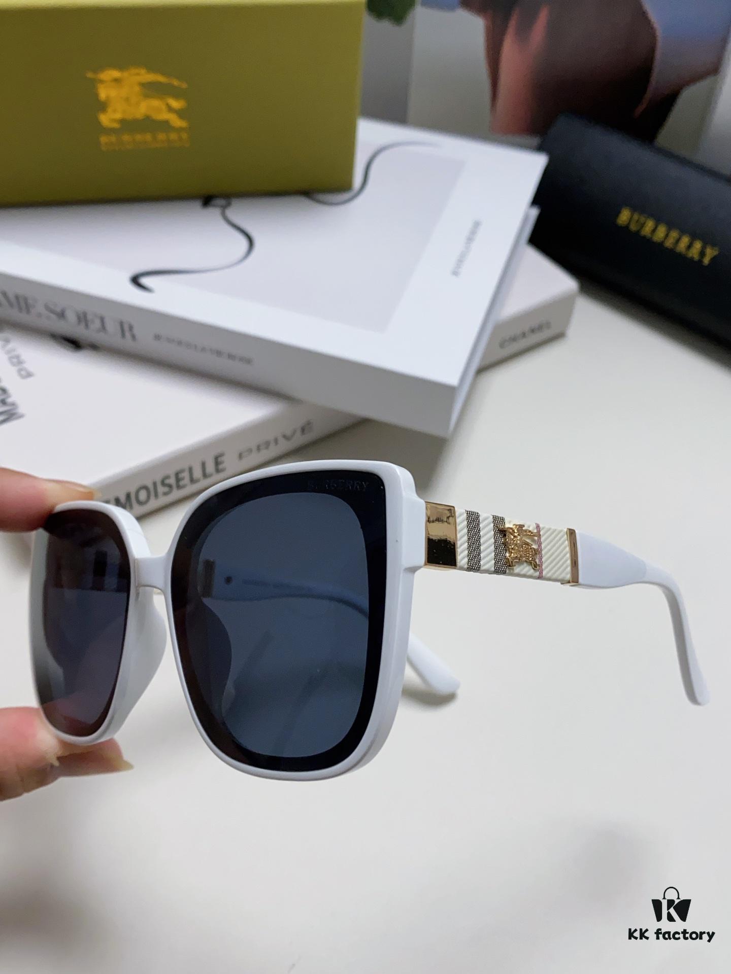 6931ad56ccd8ab3d7afa1981 Burberry 2024 New Korean-Style Oversized Wide-Leg Designer Sunglasses Unisex Celebrity-Inspired Slimming Sun Glasses with Horse Logo and Classic Plaid Pattern