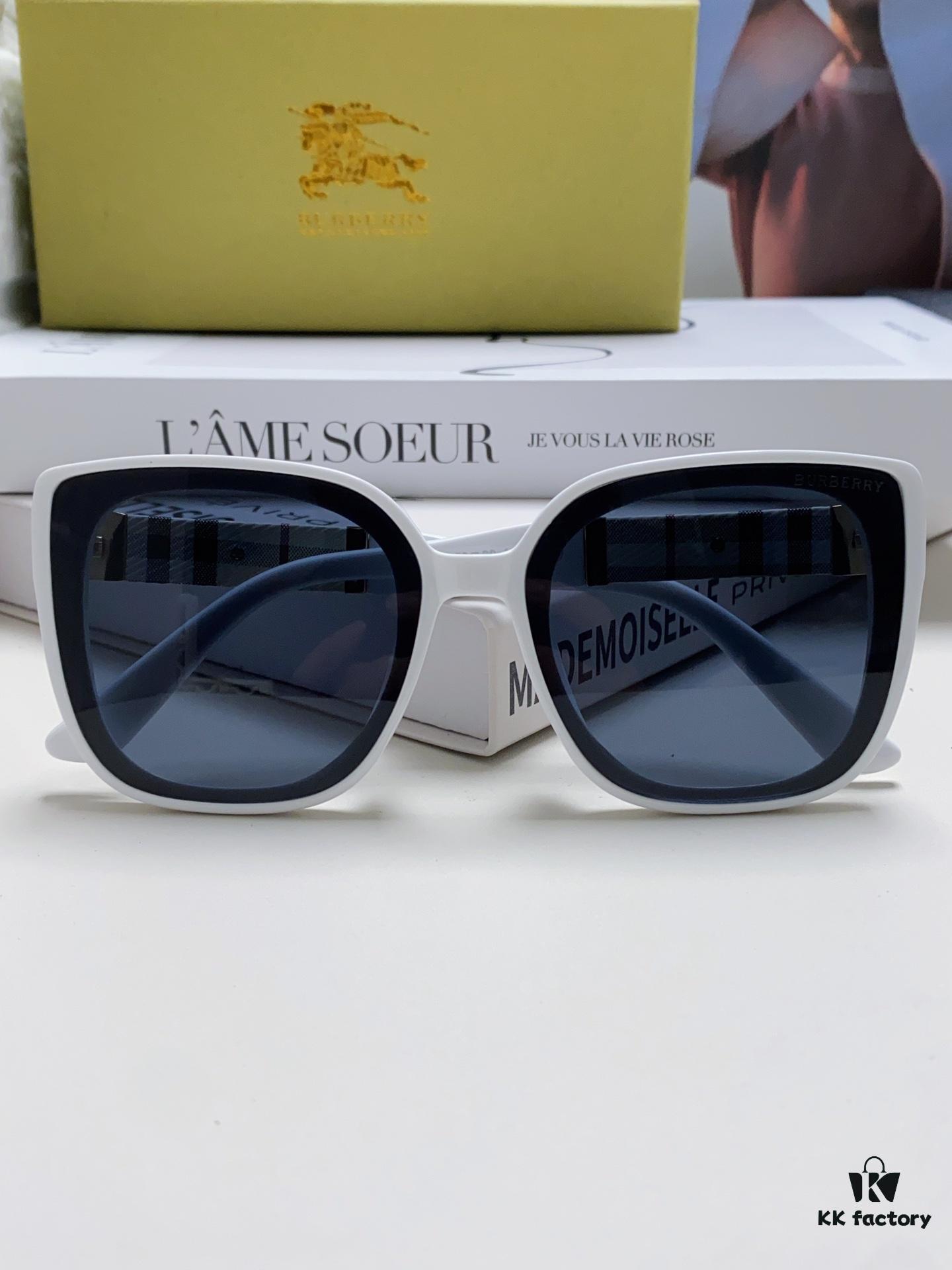 6931ad56ccd8ab3d7afa1982 Burberry 2024 New Korean-Style Oversized Wide-Leg Designer Sunglasses Unisex Celebrity-Inspired Slimming Sun Glasses with Horse Logo and Classic Plaid Pattern