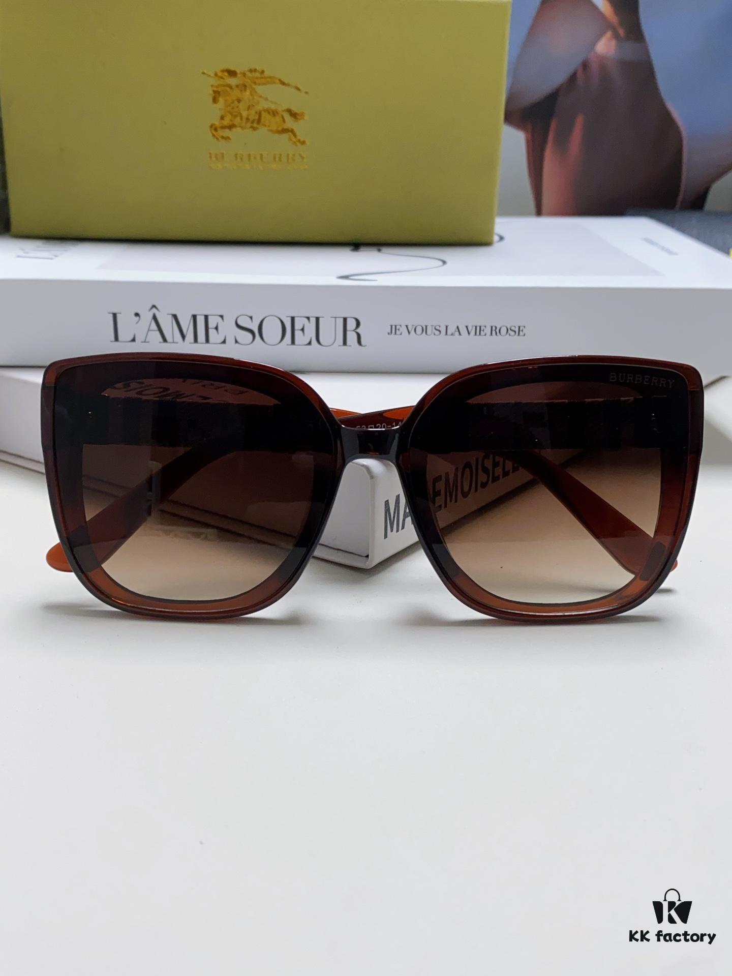 6931ad56ccd8ab3d7afa198b Burberry 2024 New Korean-Style Oversized Wide-Leg Stylish Fast-Fashion Sunglasses Unisex Celebrity-Inspired Slimming Sun Glasses with Horse Logo and Classic Check Pattern