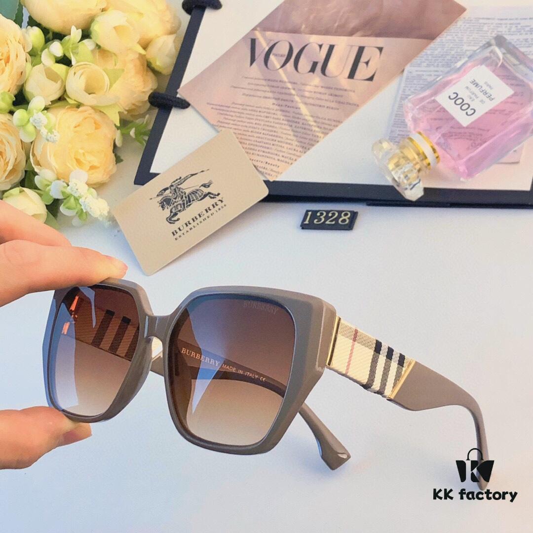 Burberry 2024 New Fashion Korean-Style Large-Frame Sunglasses for Women, Stylish UV-Protection Sun Glasses