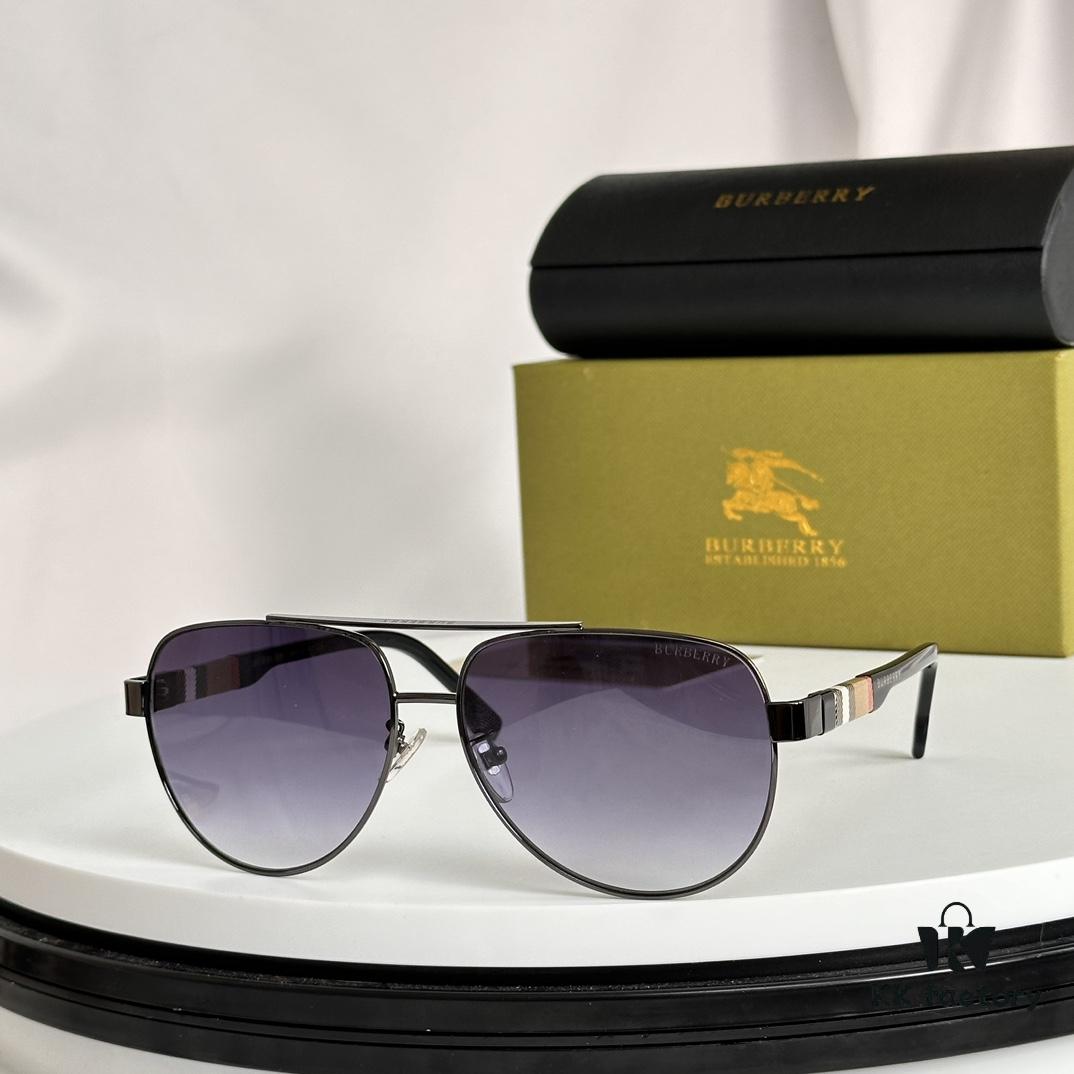 6931ad64ccd8ab3d7afa1a4c Burberry Men's Authentic Pattern Aviator Sunglasses BE4212