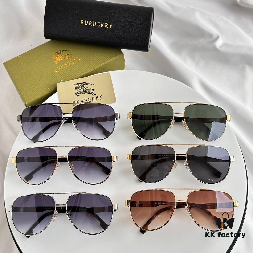 6931ad64ccd8ab3d7afa1a53 Burberry Men's Authentic Pattern Aviator Sunglasses BE4212