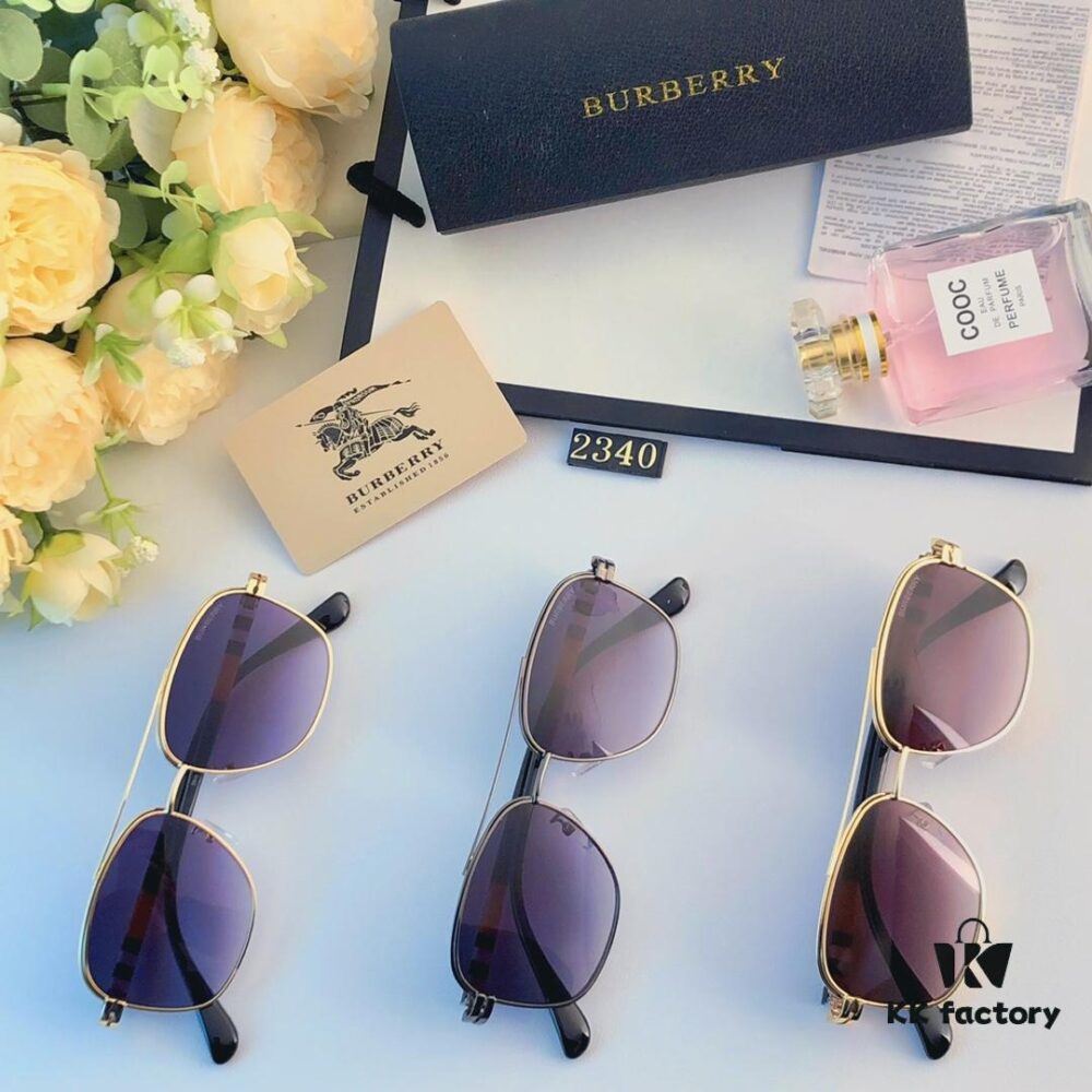 6931ad6fccd8ab3d7afa1b01 Burberry Retro Men's Metal Double-Bridge Aviator Sunglasses, High-End Business Style UV400 Anti-Ultraviolet Sun Glasses