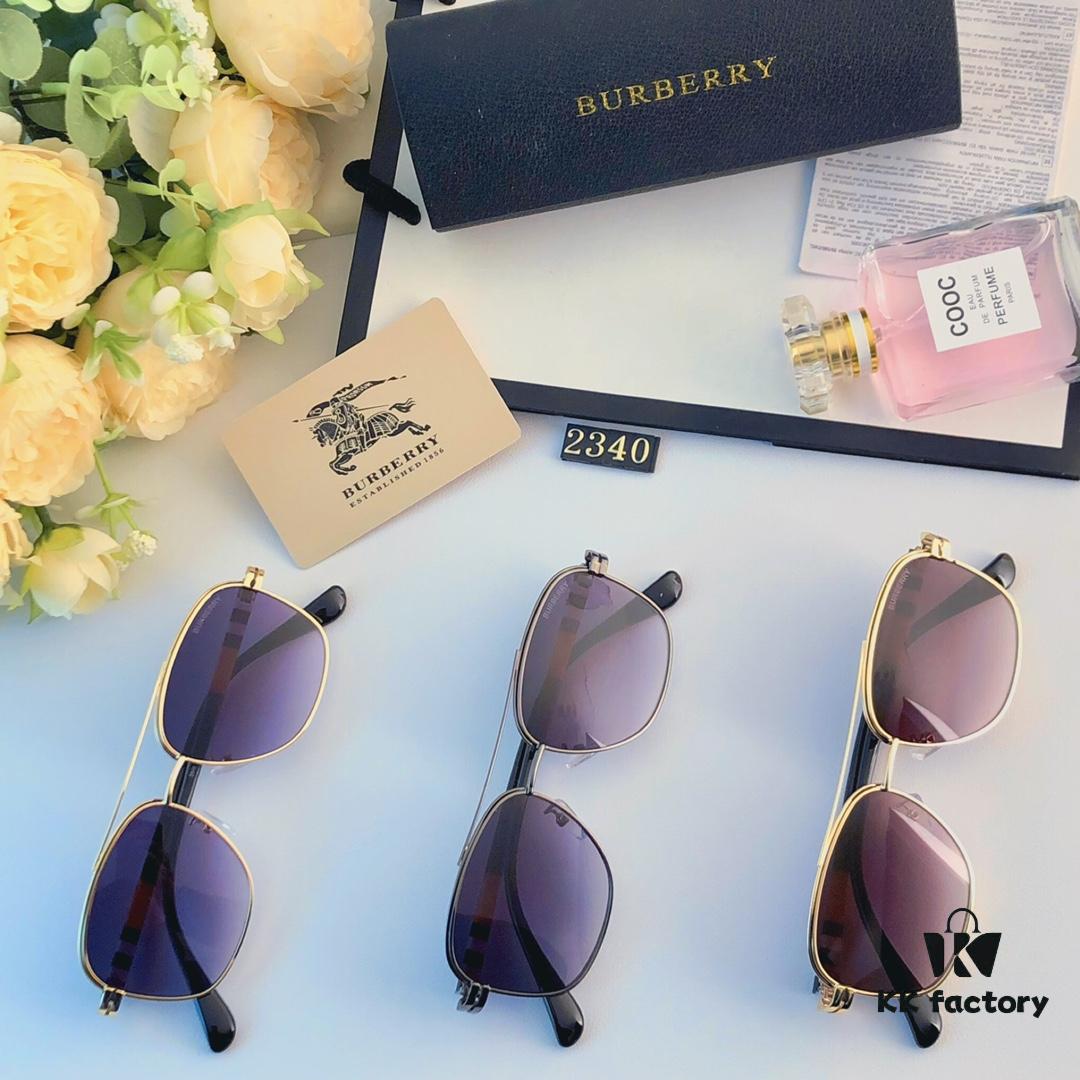 6931ad6fccd8ab3d7afa1b01 Burberry Retro Men's Metal Double-Bridge Aviator Sunglasses, High-End Business Style UV400 Anti-Ultraviolet Sun Glasses