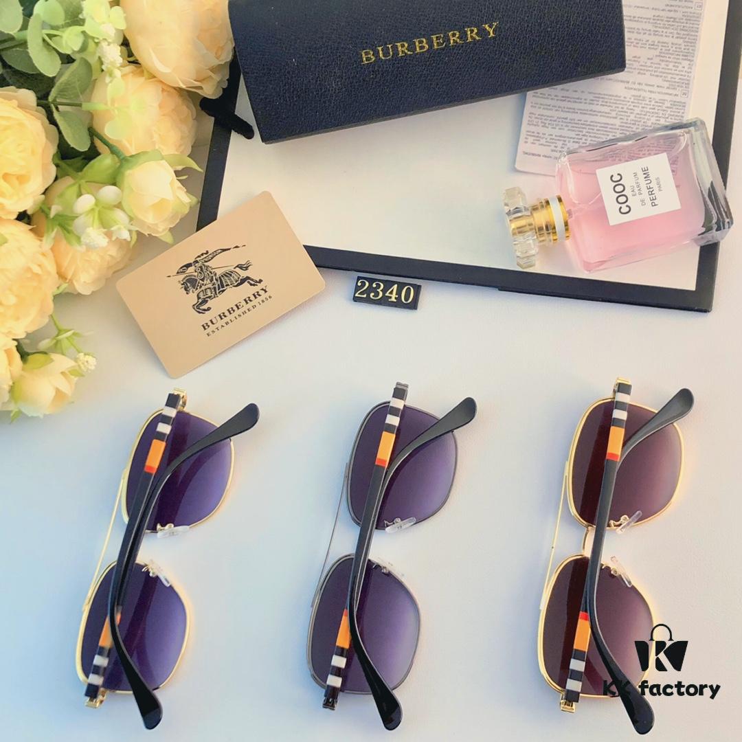 6931ad6fccd8ab3d7afa1b02 Burberry Retro Men's Metal Double-Bridge Aviator Sunglasses, High-End Business Style UV400 Anti-Ultraviolet Sun Glasses
