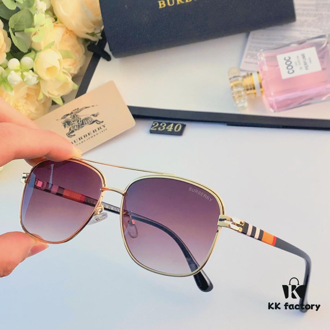 6931ad70ccd8ab3d7afa1b03 Burberry Retro Men's Metal Double-Bridge Aviator Sunglasses, High-End Business Style UV400 Anti-Ultraviolet Sun Glasses