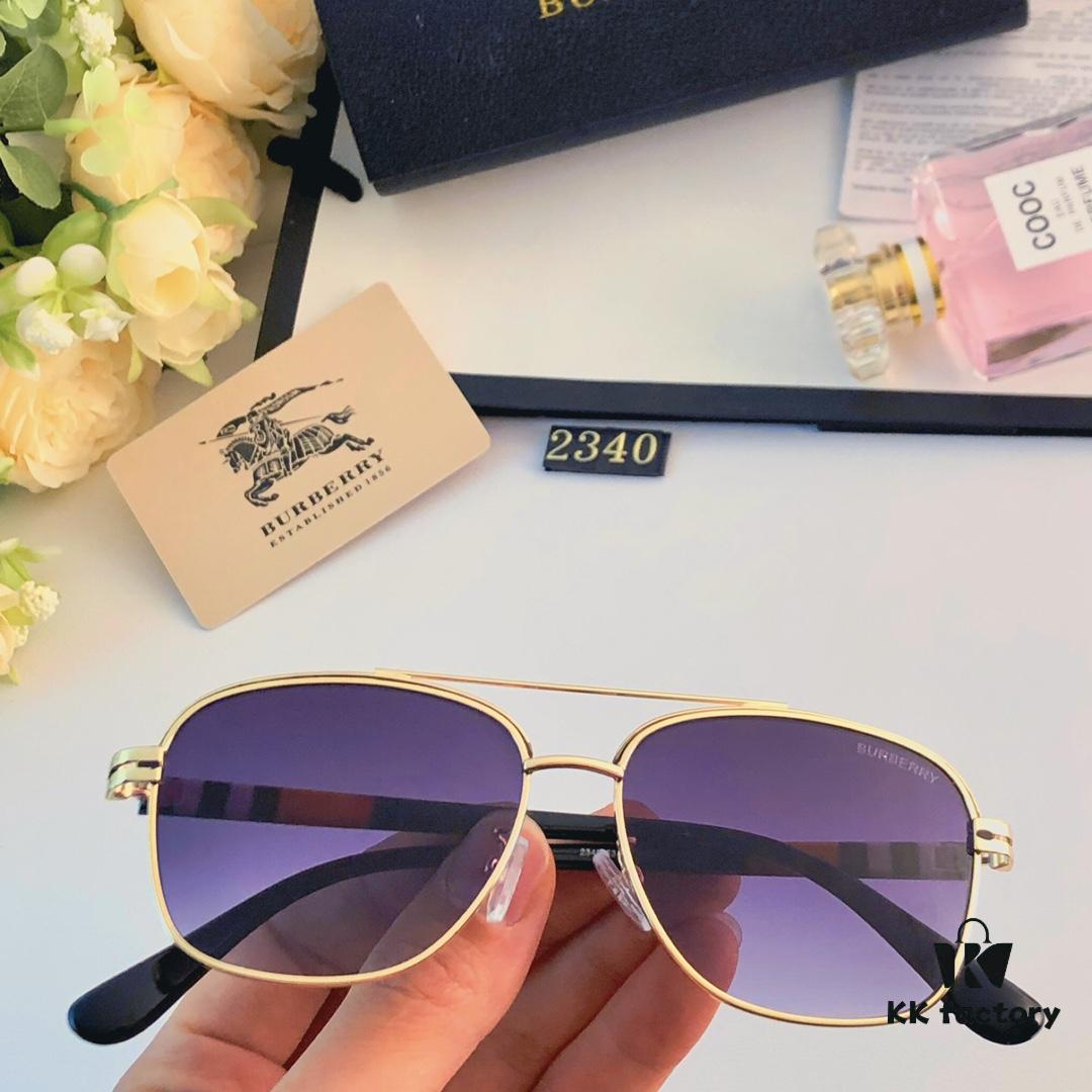 6931ad70ccd8ab3d7afa1b06 Burberry Retro Men's Metal Double-Bridge Aviator Sunglasses, High-End Business Style UV400 Anti-Ultraviolet Sun Glasses