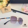 6931ad70ccd8ab3d7afa1b09 Burberry Retro Men's Metal Double-Bridge Aviator Sunglasses, High-End Business Style UV400 Anti-Ultraviolet Sun Glasses