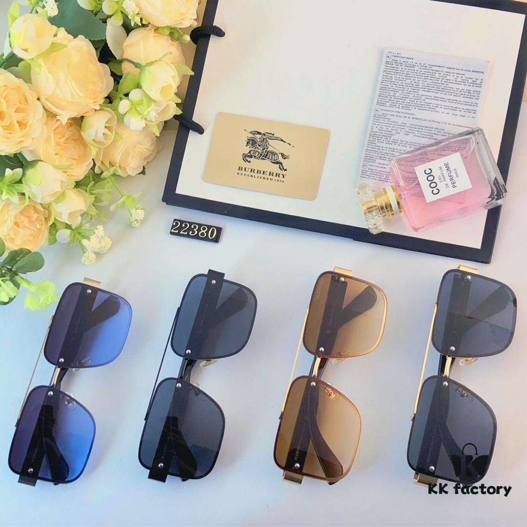 6931ad74ccd8ab3d7afa1b49 Burberry European and American Style Square Metal Frame Luxury Sunglasses, Fashionable UV Protection Oversized Sunglasses for Driving, Trendy Cross-border Sun Glasses