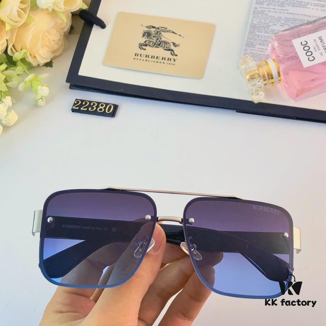 6931ad75ccd8ab3d7afa1b4e Burberry European and American Style Square Metal Frame Luxury Sunglasses, Fashionable UV Protection Oversized Sunglasses for Driving, Trendy Cross-border Sun Glasses