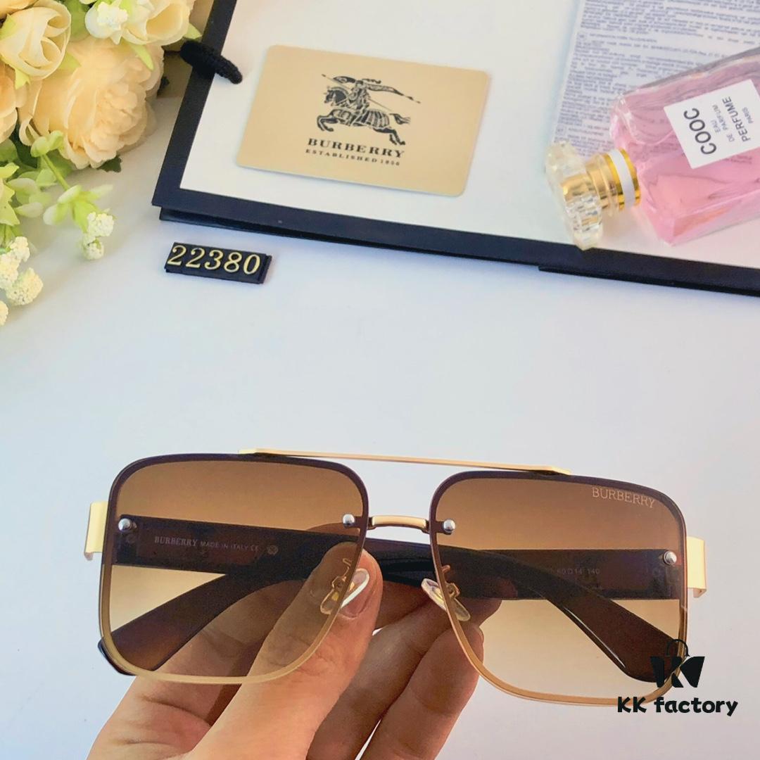 6931ad75ccd8ab3d7afa1b50 Burberry European and American Style Square Metal Frame Luxury Sunglasses, Fashionable UV Protection Oversized Sunglasses for Driving, Trendy Cross-border Sun Glasses