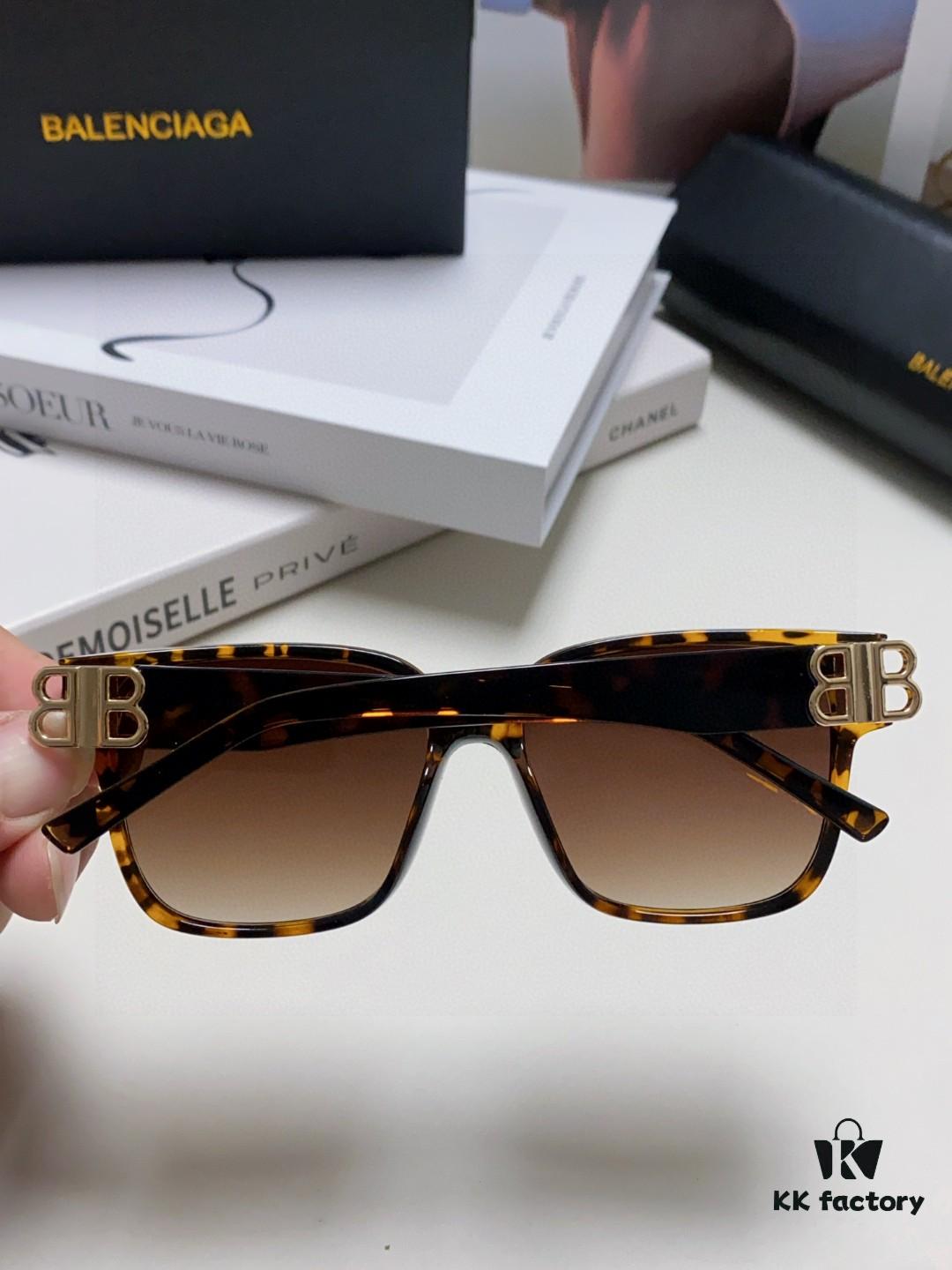 6931ad83ccd8ab3d7afa1c2b Balenciaga Square Retro Sunglasses with Gold BB Logo and Folding Hinges