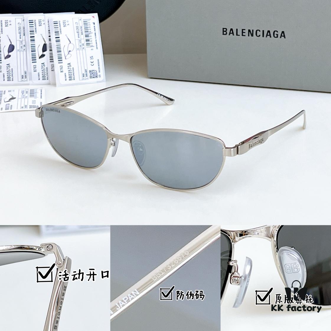 6931ad8cccd8ab3d7afa1cb4 135 Original High-Quality 1:1 Detail Balenciaga BB0357SA European and American Style, Original Mold Sculptural Temple, Heavyweight Futuristic Oval Frame with Metal Brow Bar