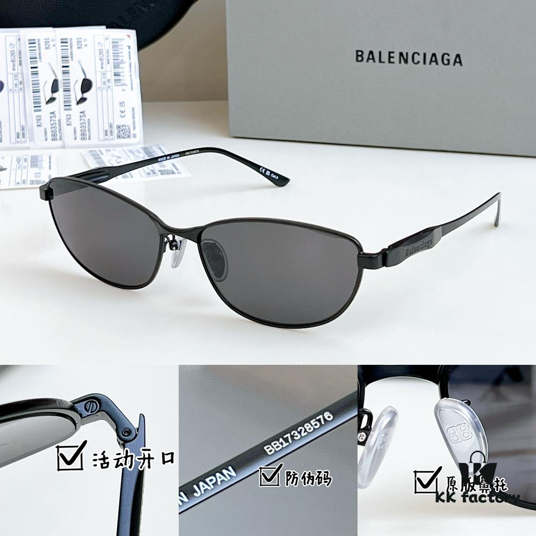 6931ad8cccd8ab3d7afa1cb6 135 Original High-Quality 1:1 Detail Balenciaga BB0357SA European and American Style, Original Mold Sculptural Temple, Heavyweight Futuristic Oval Frame with Metal Brow Bar