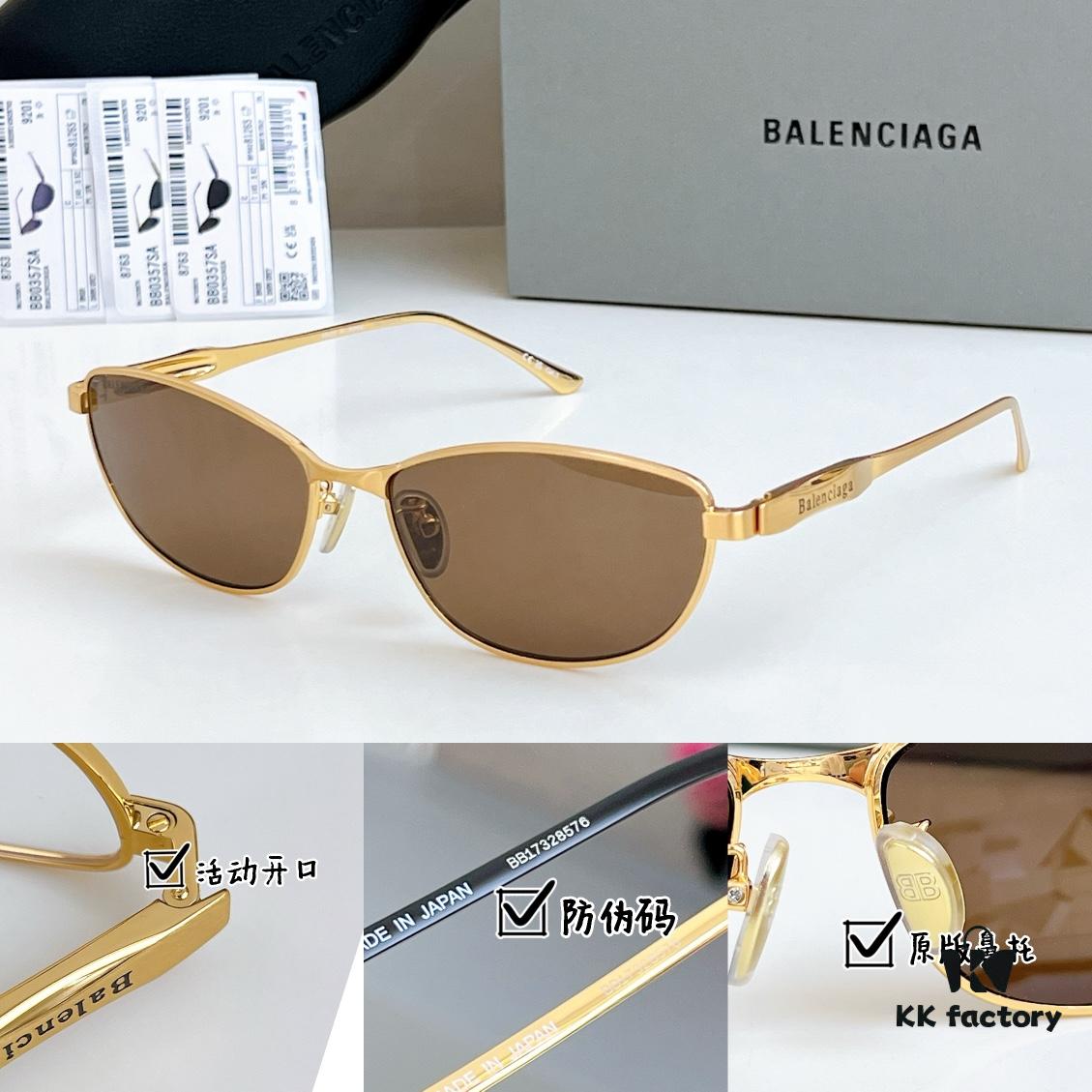 6931ad8cccd8ab3d7afa1cb8 135 Original High-Quality 1:1 Detail Balenciaga BB0357SA European and American Style, Original Mold Sculptural Temple, Heavyweight Futuristic Oval Frame with Metal Brow Bar