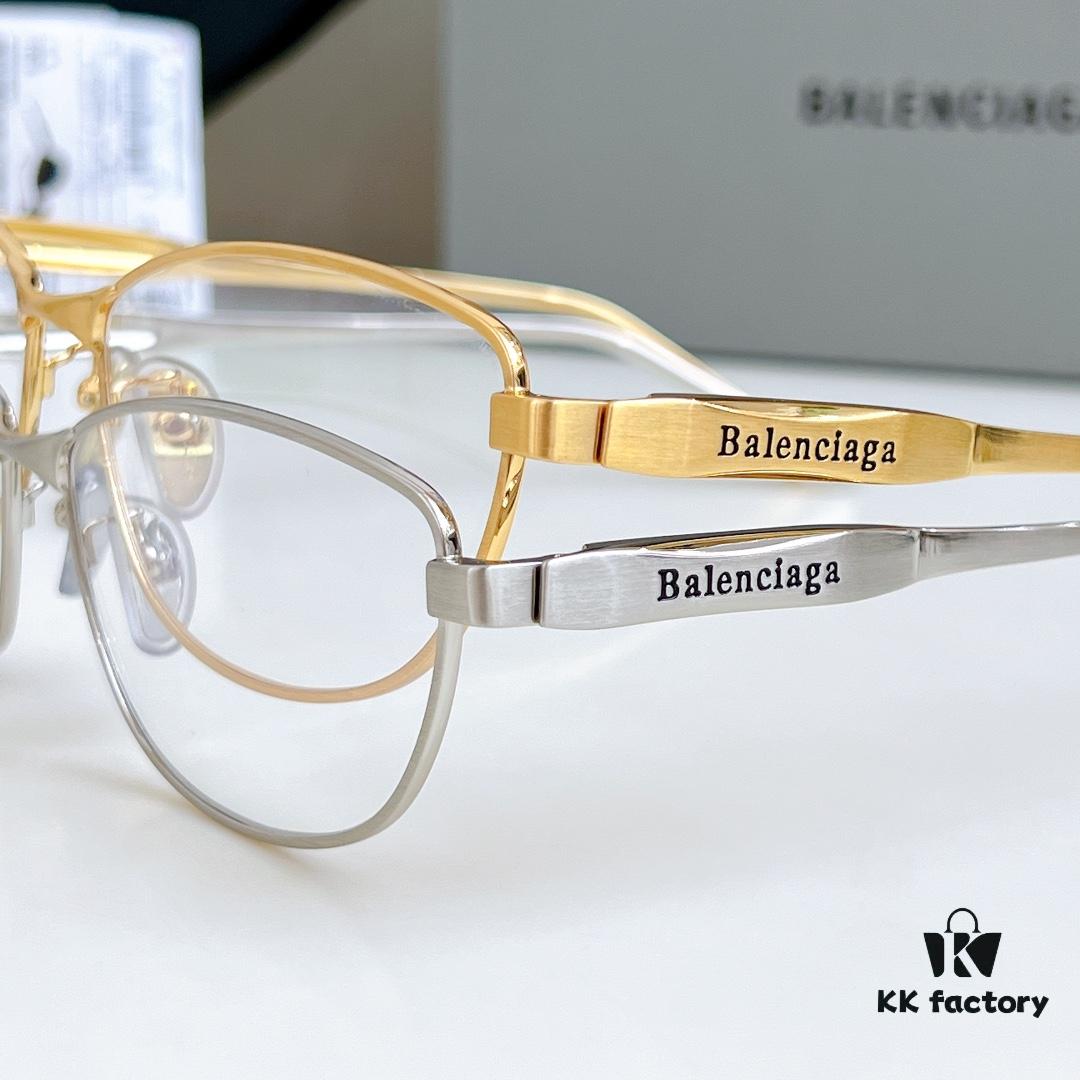 6931ad8dccd8ab3d7afa1cbb 135 Original High-Quality 1:1 Detail Balenciaga BB0357SA European and American Style, Original Mold Sculptural Temple, Heavyweight Futuristic Oval Frame with Metal Brow Bar