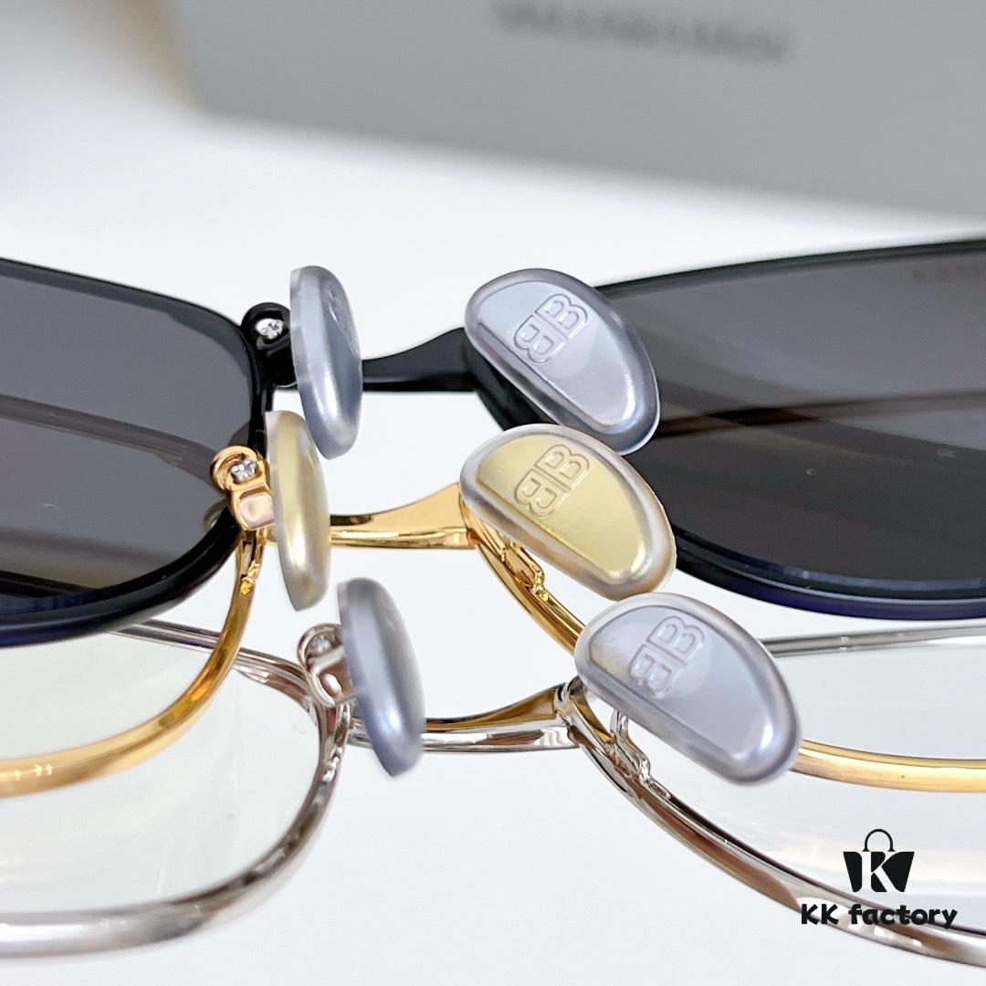 6931ad8dccd8ab3d7afa1cbc 135 Original High-Quality 1:1 Detail Balenciaga BB0357SA European and American Style, Original Mold Sculptural Temple, Heavyweight Futuristic Oval Frame with Metal Brow Bar