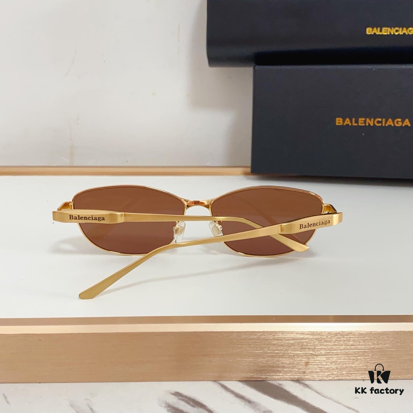 6931ad94ccd8ab3d7afa1d04 BALENCIAGA BB0357SA Unisex Sunglasses, European and American Style, Original Mold with Sculptural Temple Design, Heavyweight Futuristic Oval Frame with Metal Brow Bar