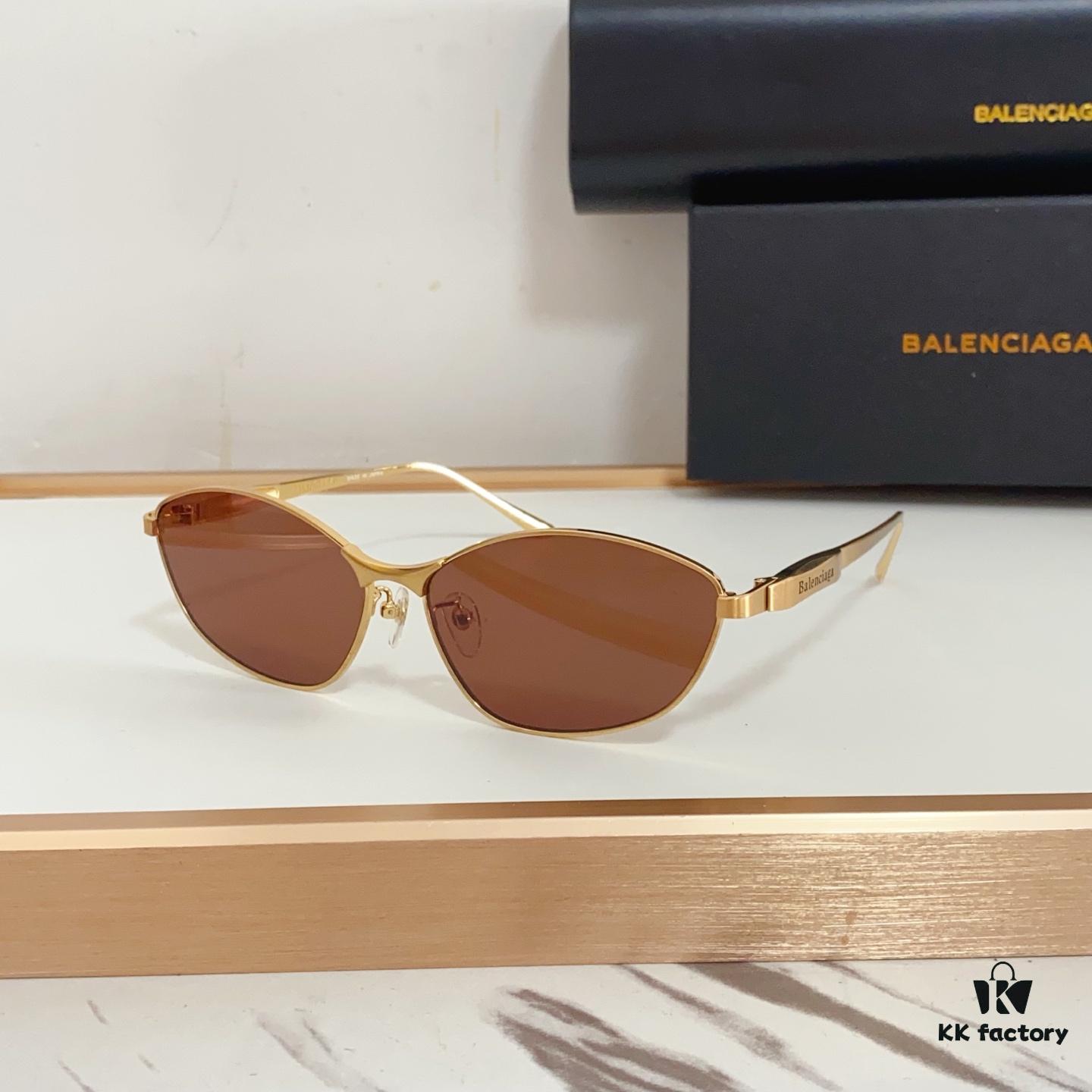 140 Balenciaga BB0356S Original Mold Sculptural Temples Heavyweight Futuristic Metal Eyebrow Frame