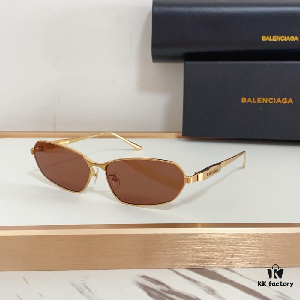 6931ad95ccd8ab3d7afa1d0e 140 Balenciaga BB0355S Sculptural Metal-Temple Futuristic Oval Frame Sunglasses