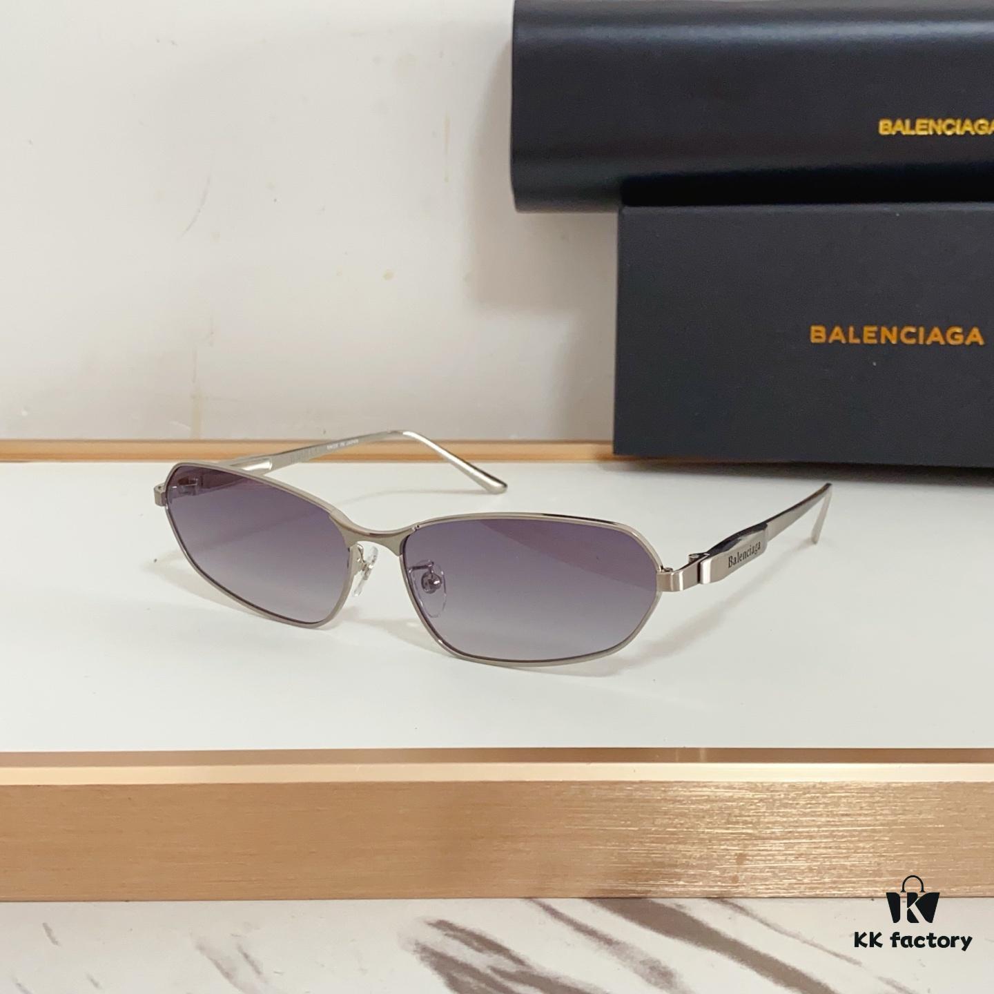 6931ad95ccd8ab3d7afa1d11 140 Balenciaga BB0355S Sculptural Metal-Temple Futuristic Oval Frame Sunglasses