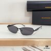 6931ad95ccd8ab3d7afa1d12 140 Balenciaga BB0355S Sculptural Metal-Temple Futuristic Oval Frame Sunglasses