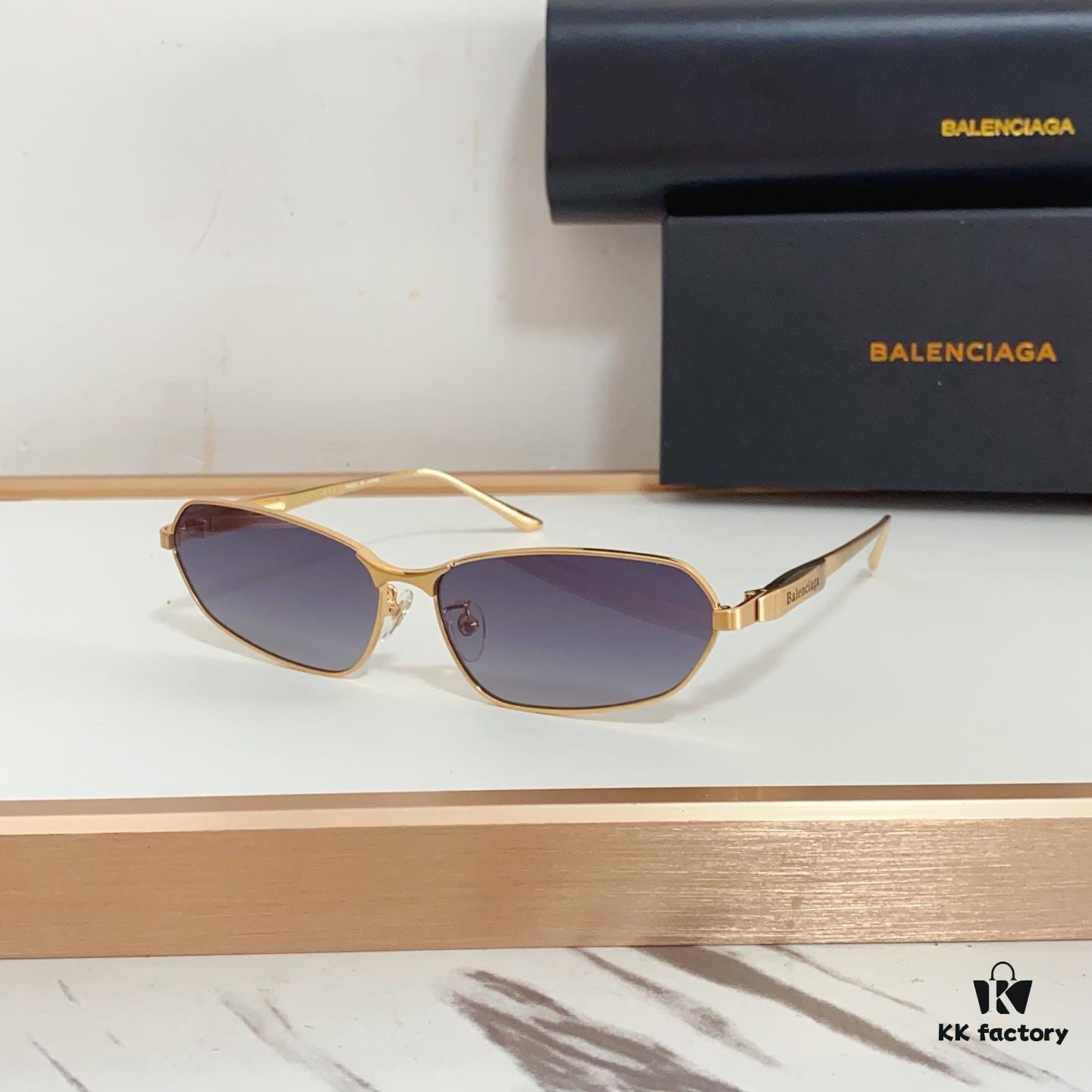 6931ad95ccd8ab3d7afa1d13 140 Balenciaga BB0355S Sculptural Metal-Temple Futuristic Oval Frame Sunglasses