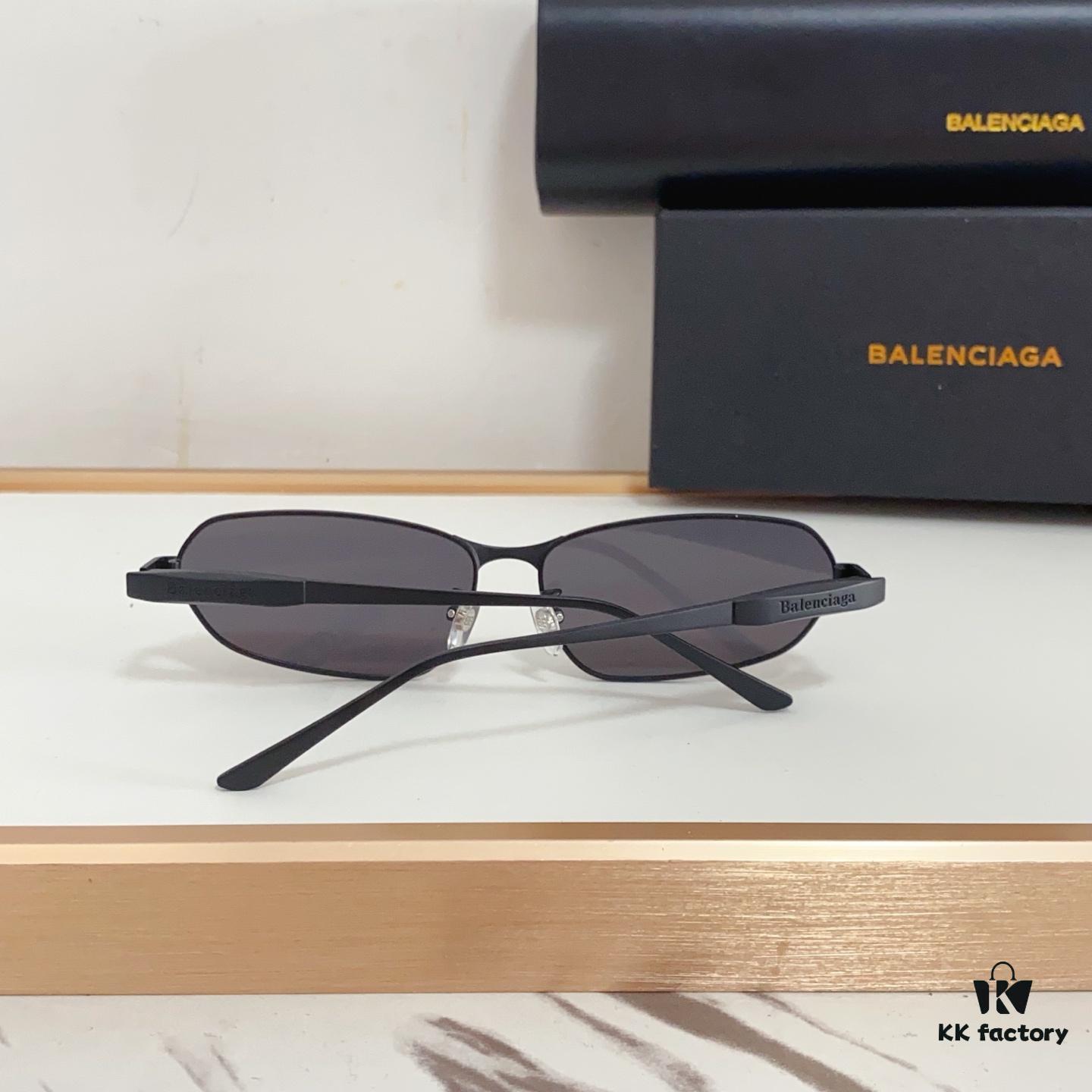 6931ad95ccd8ab3d7afa1d16 140 Balenciaga BB0355S Sculptural Metal-Temple Futuristic Oval Frame Sunglasses