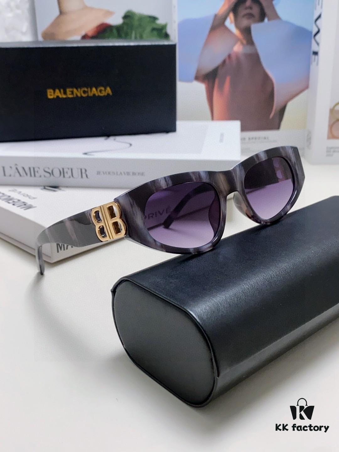 6931ada9ccd8ab3d7afa1e23 Balenciaga Black Sunglasses Double B Streetwear Style Women's Summer Sun Glasses Ins 2025 New Hip-Hop Retro Fashion High-End UV Protection Sunglasses
