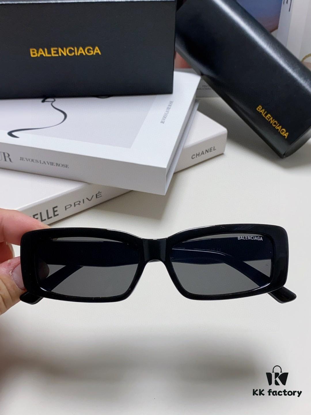 6931ada9ccd8ab3d7afa1e29 Balenciaga 2025 New Arrival European and American Fashion Statement Rectangular Sunglasses with Wide Lettering, Trendy Instagram-Worthy Avant-Garde Eyewear