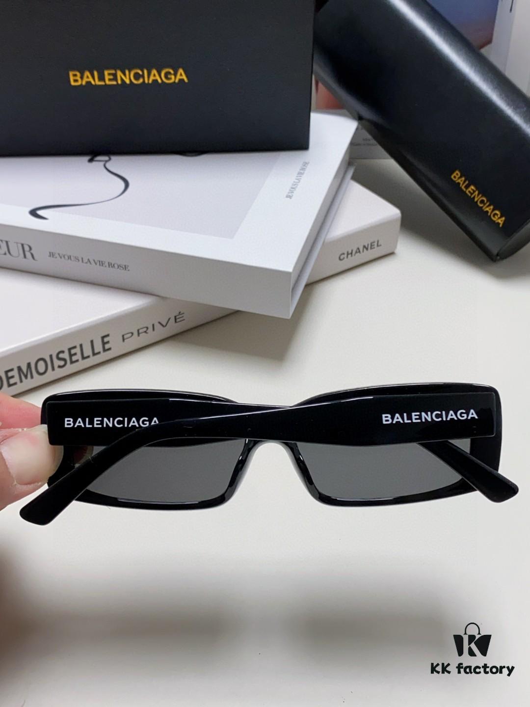 6931ada9ccd8ab3d7afa1e2a Balenciaga 2025 New Arrival European and American Fashion Statement Rectangular Sunglasses with Wide Lettering, Trendy Instagram-Worthy Avant-Garde Eyewear