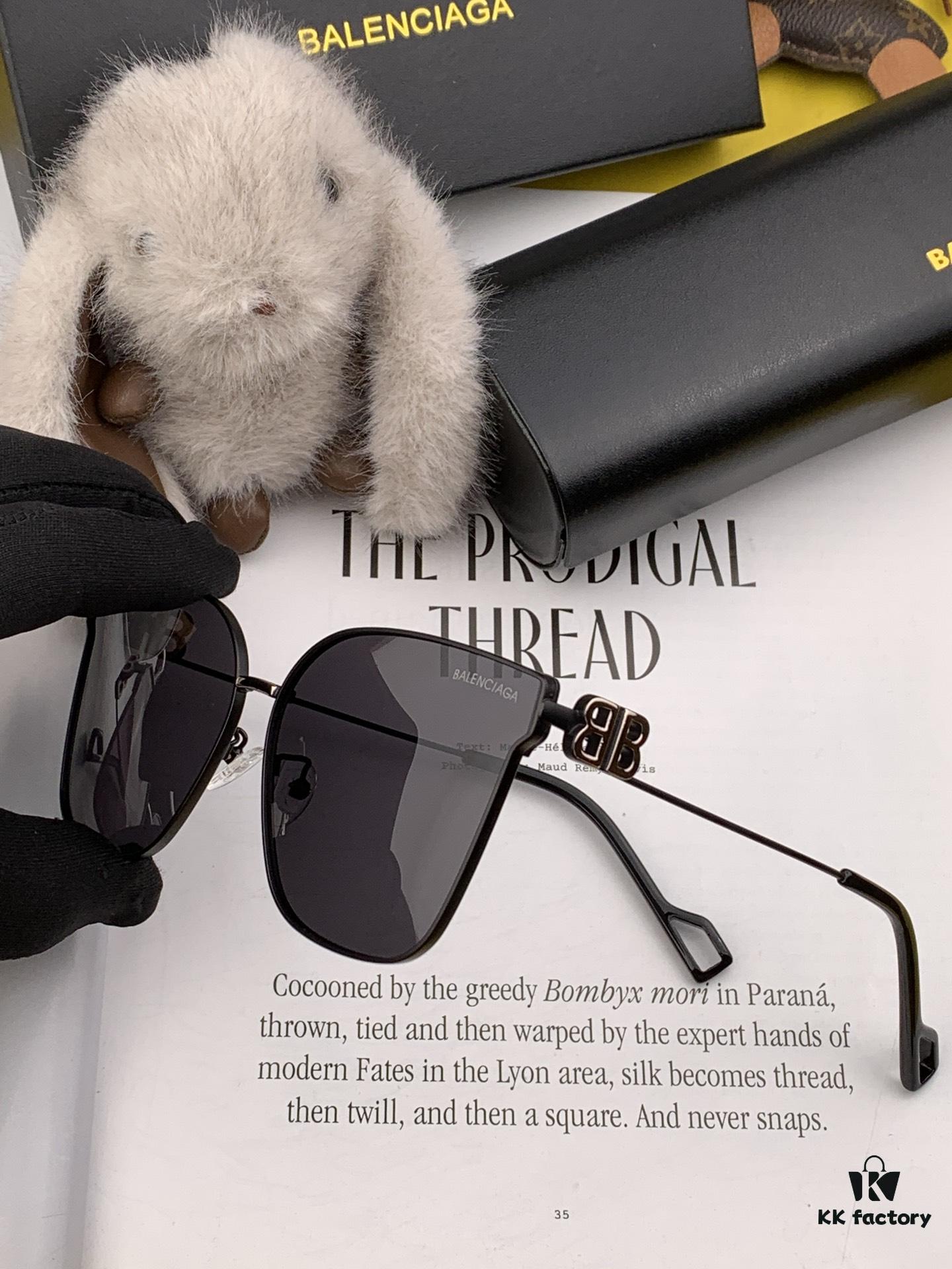 6931adb0ccd8ab3d7afa1e8a BALENCIAGA Spring Summer New Arrival Sunglasses with Metal Double B Logo on Temples, Stylish and Versatile Design