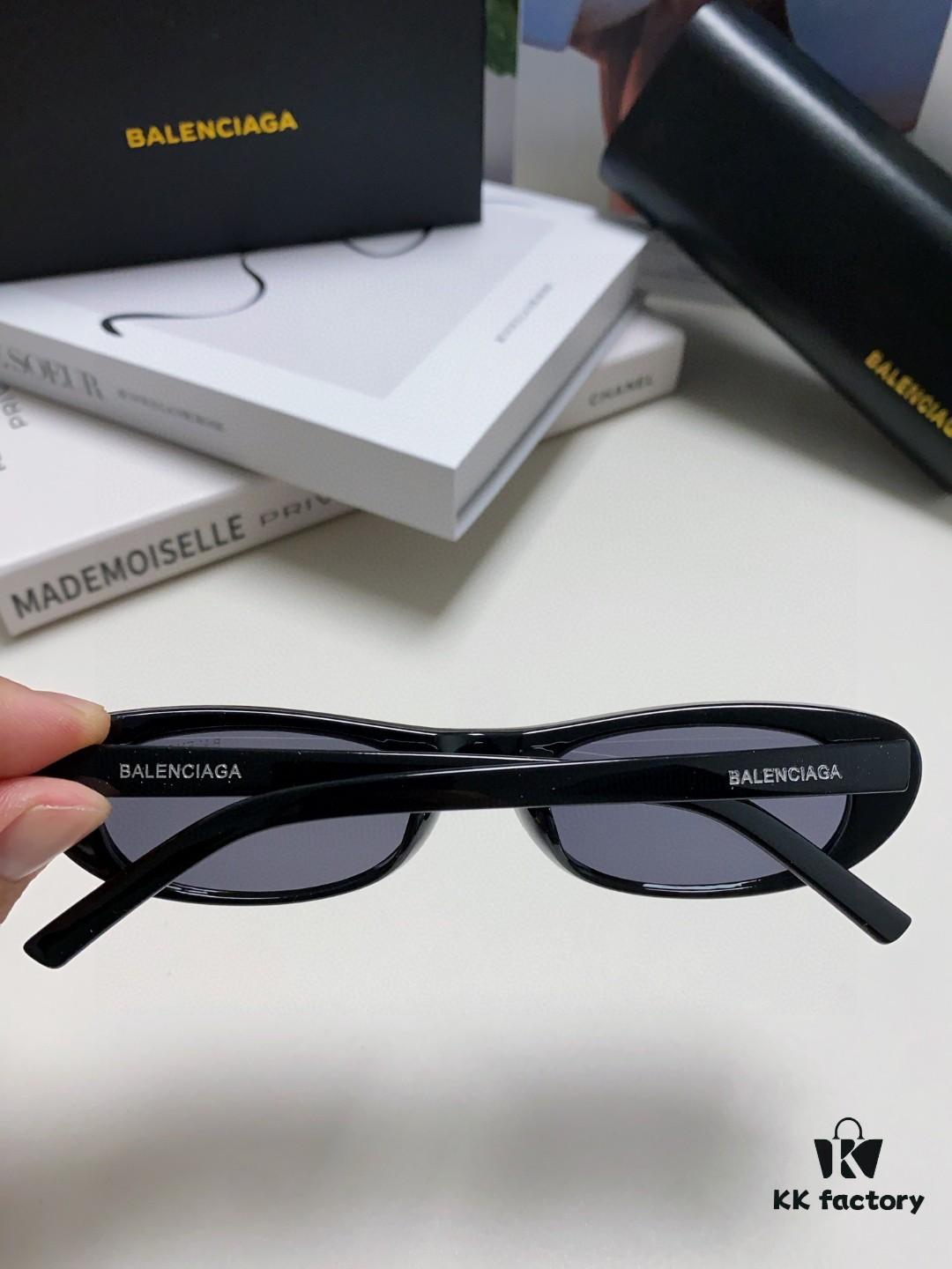 6931adbaccd8ab3d7afa1f17 Balenciaga Retro Small Oval Sunglasses Unisex, Minimalist Fashion Narrow Frame Sun Glasses for Men and Women, Stylish Face-Framing Eyewear