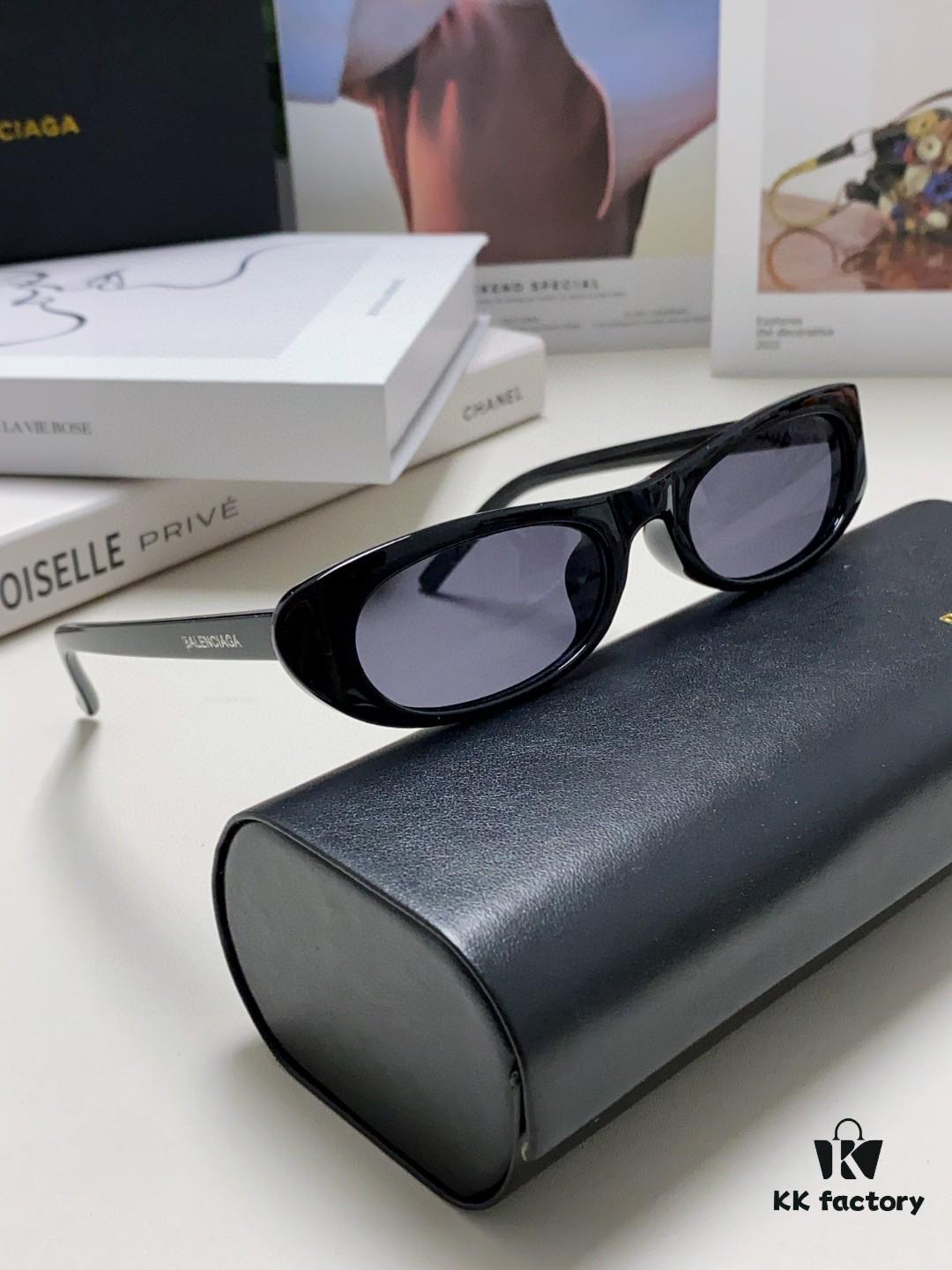 6931adbaccd8ab3d7afa1f1a Balenciaga Retro Small Oval Sunglasses Unisex, Minimalist Fashion Narrow Frame Sun Glasses for Men and Women, Stylish Face-Framing Eyewear