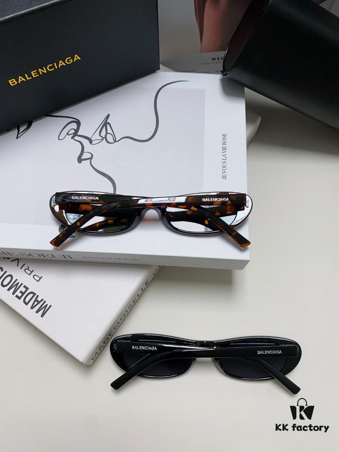 6931adbaccd8ab3d7afa1f1b Balenciaga Retro Small Oval Sunglasses Unisex, Minimalist Fashion Narrow Frame Sun Glasses for Men and Women, Stylish Face-Framing Eyewear