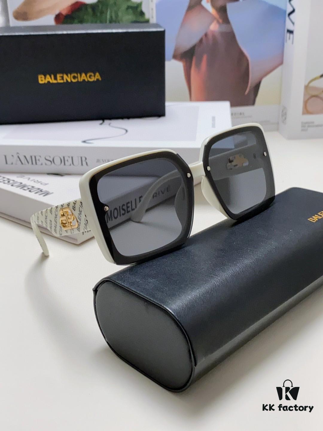 6931adbeccd8ab3d7afa1f5b BALENCIAGA Paris Fashion Street Snap Polarized Sunglasses for Women Clover Square Sunglasses Large Frame Slimming UV Protection Trendy Summer Hot Selling Eyewear