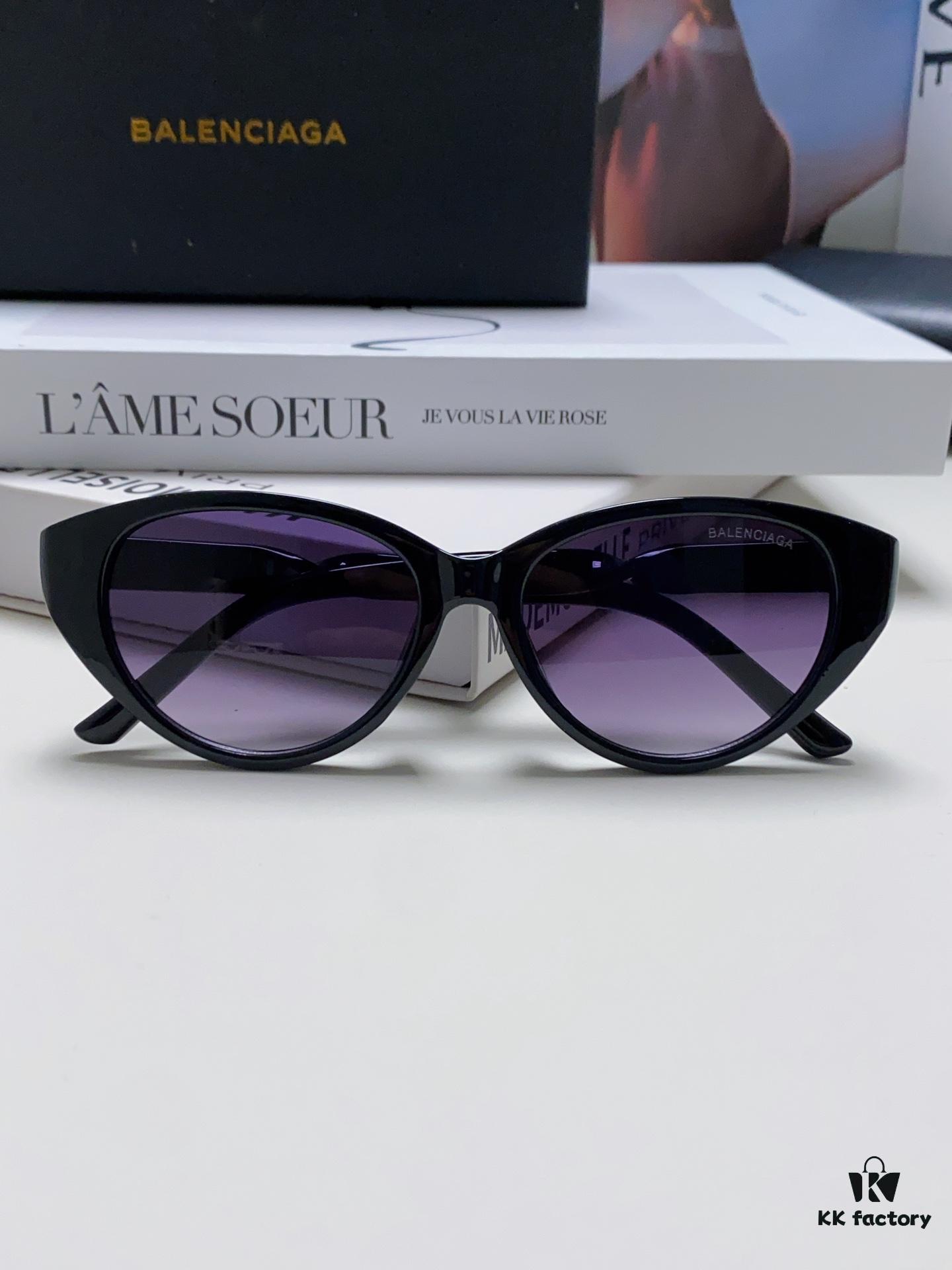 BALENCIAGA Balenciaga Latest Unique Frame Design Instantly Adorable Minimalist Small Frame High-Quality Eyewear Sunglasses
