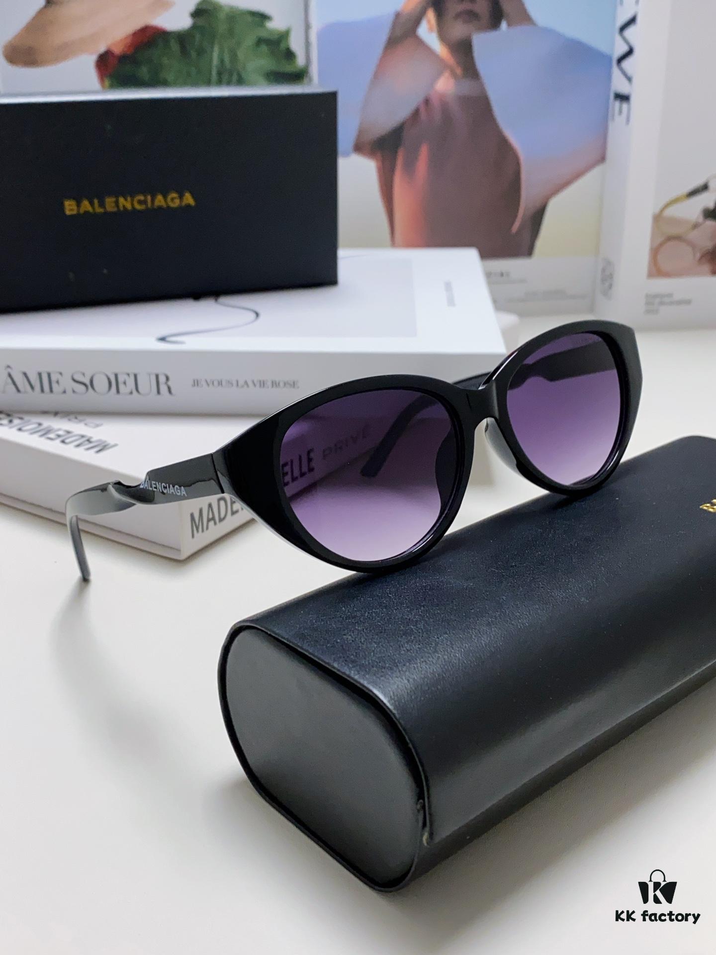 BALENCIAGA Balenciaga Latest Unique Frame Design Instantly Adorable Minimalist Small Frame High-Quality Eyewear Sunglasses