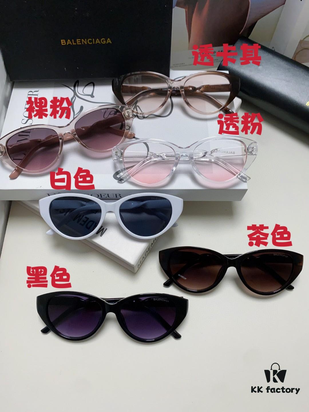 BALENCIAGA Balenciaga Latest Unique Frame Design Instantly Adorable Minimalist Small Frame High-Quality Eyewear Sunglasses