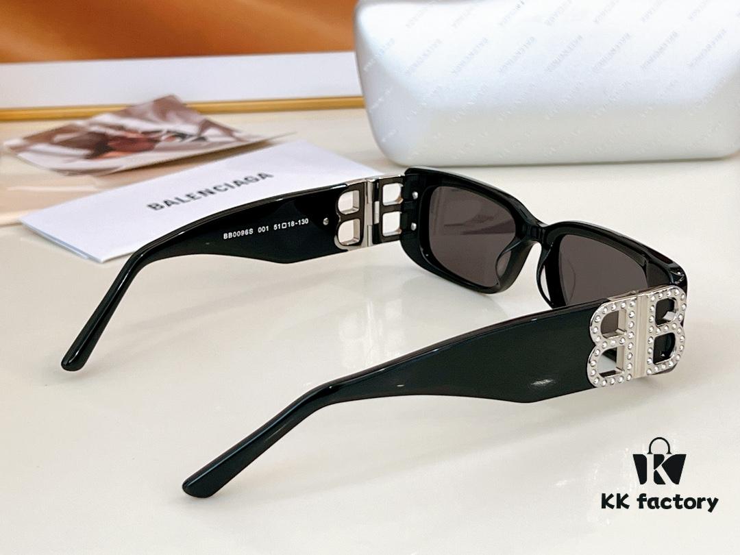 6931adc5ccd8ab3d7afa1fb3 Balenciaga Original Large Logo BB0096S Black Silver Crystal Limited Edition Sunglasses